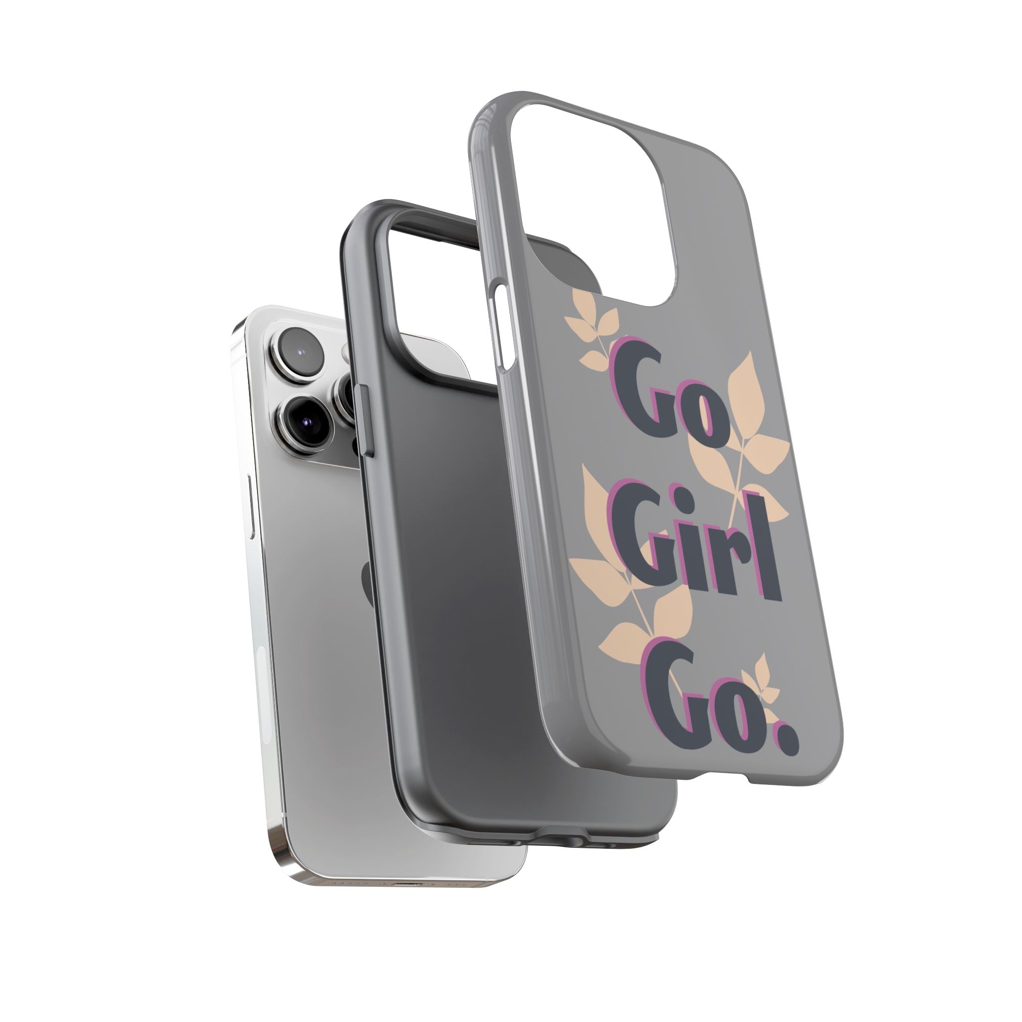 Stylish Phone Case - Go Girl Go, Motivational Tough Case, Gift for Her, Kindness Reminder, Floral Mobile Cover, Inspirational Phone [...]