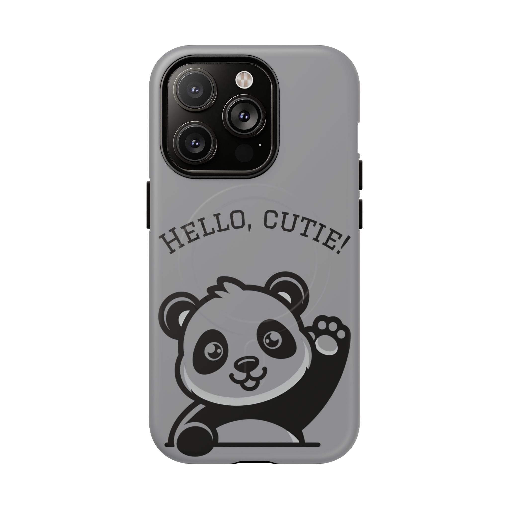 Cute Panda Phone Case, Tough Magnetic Cases for iPhone, Hello Cutie Design, Fun Gift for Kids, Unique Tech Accessories
