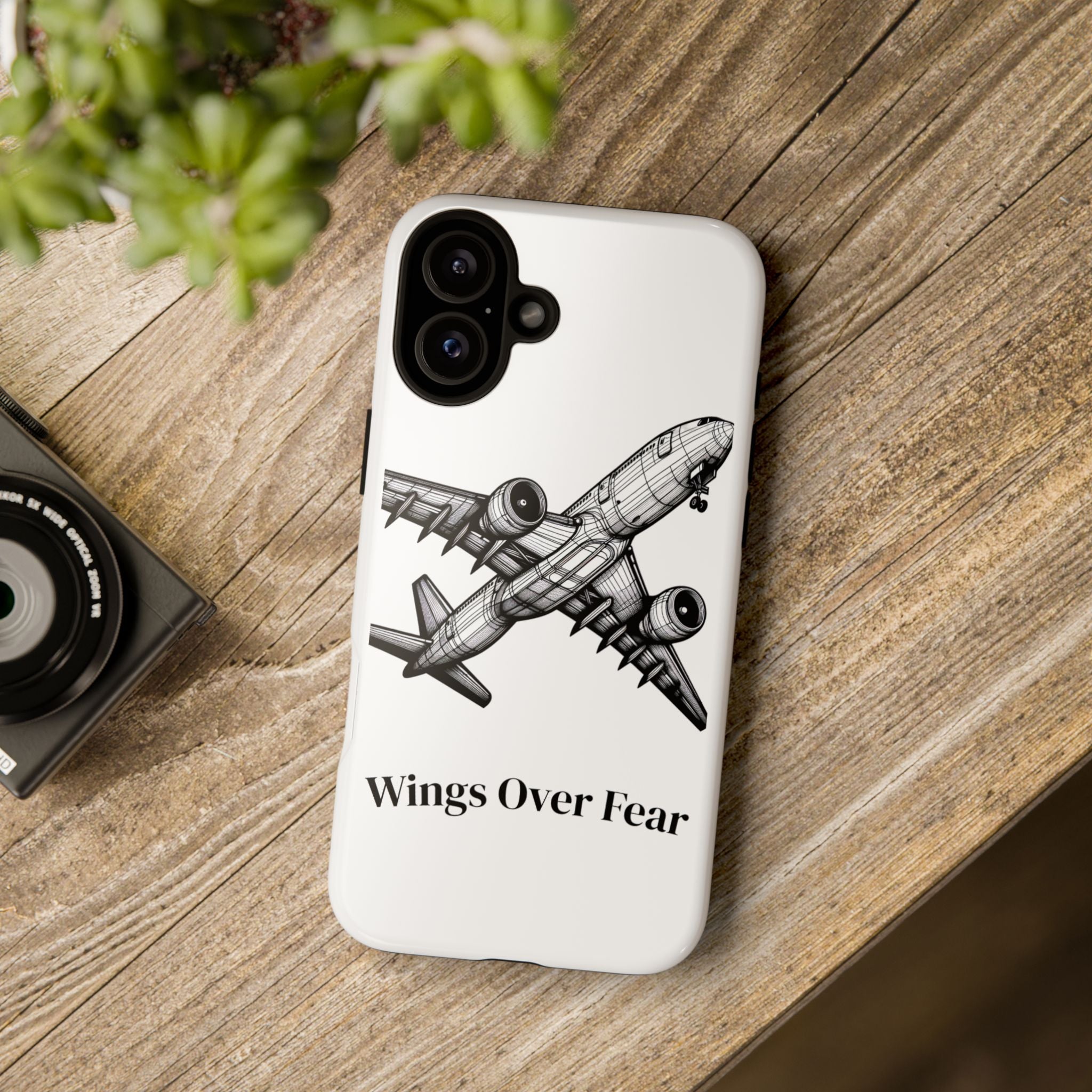 Aviation Phone Case, Inspirational Pilot Gift, Travel Enthusiast Accessory, Unique Airplane Case, Wings Over Fear Design