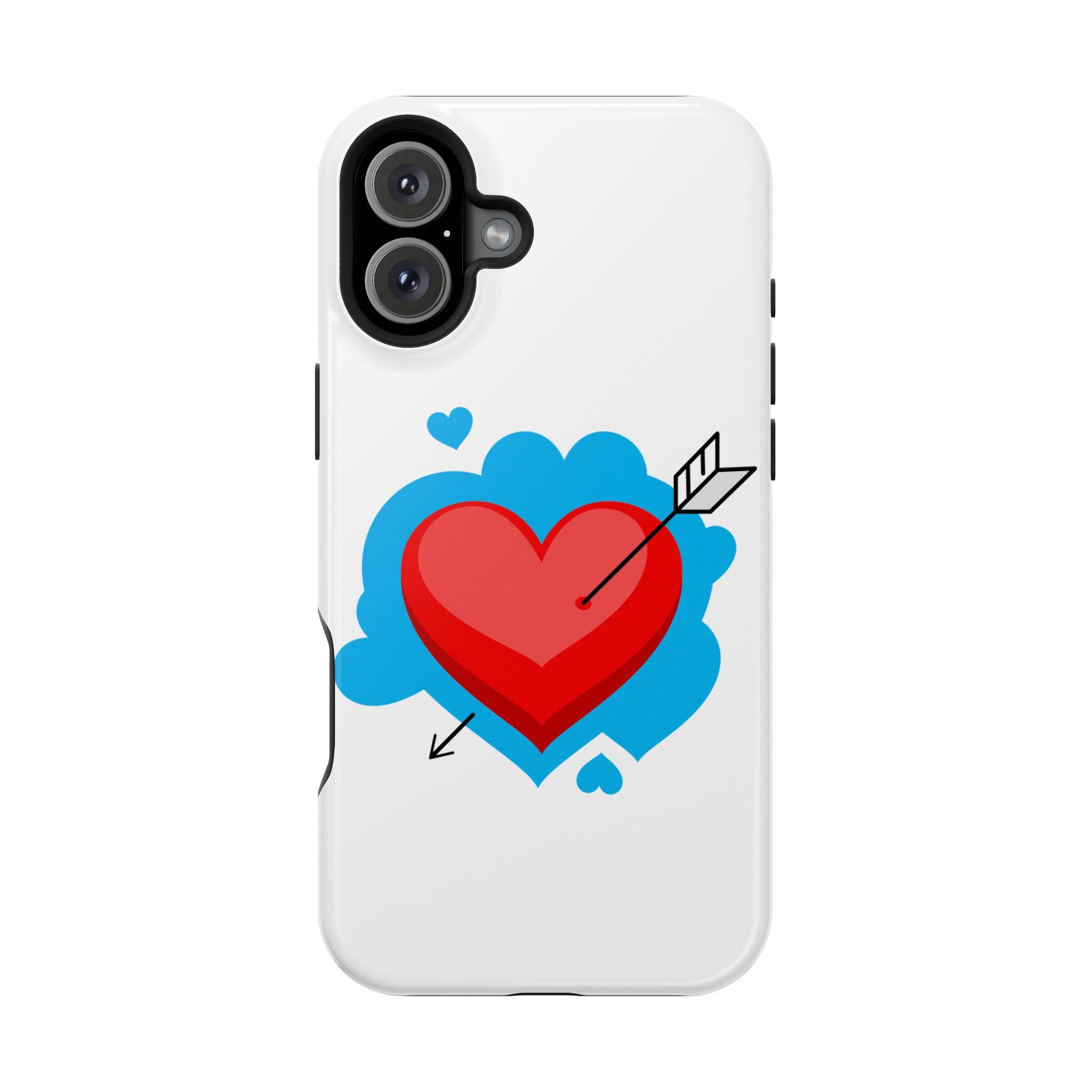 Heart Arrow Impact-Resistant Phone Case, Cute Phone Cover, Valentine's Day Gift, Durable Case, Love Themed Accessory