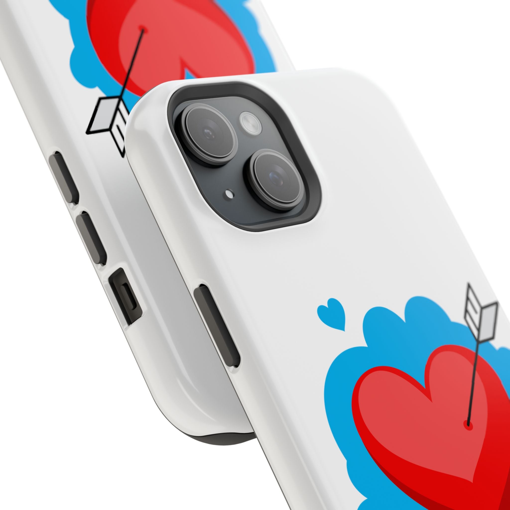 Heart Arrow Impact-Resistant Phone Case, Cute Phone Cover, Valentine's Day Gift, Durable Case, Love Themed Accessory