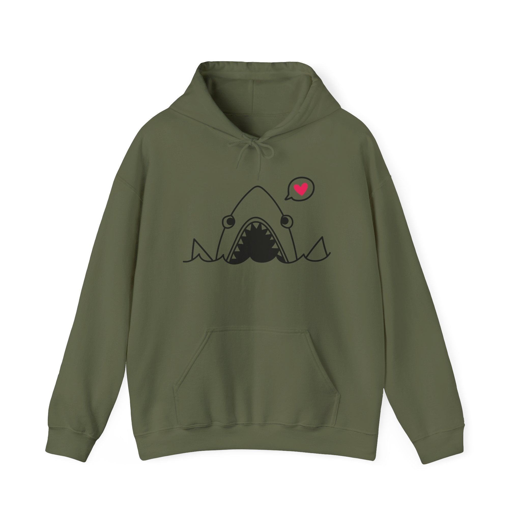 Shark Love Hoodie - Cute Unisex Sweatshirt, Gifts for Ocean Lovers, Funny Shark Apparel, Beach Day Outfit, Valentine's Day Gift