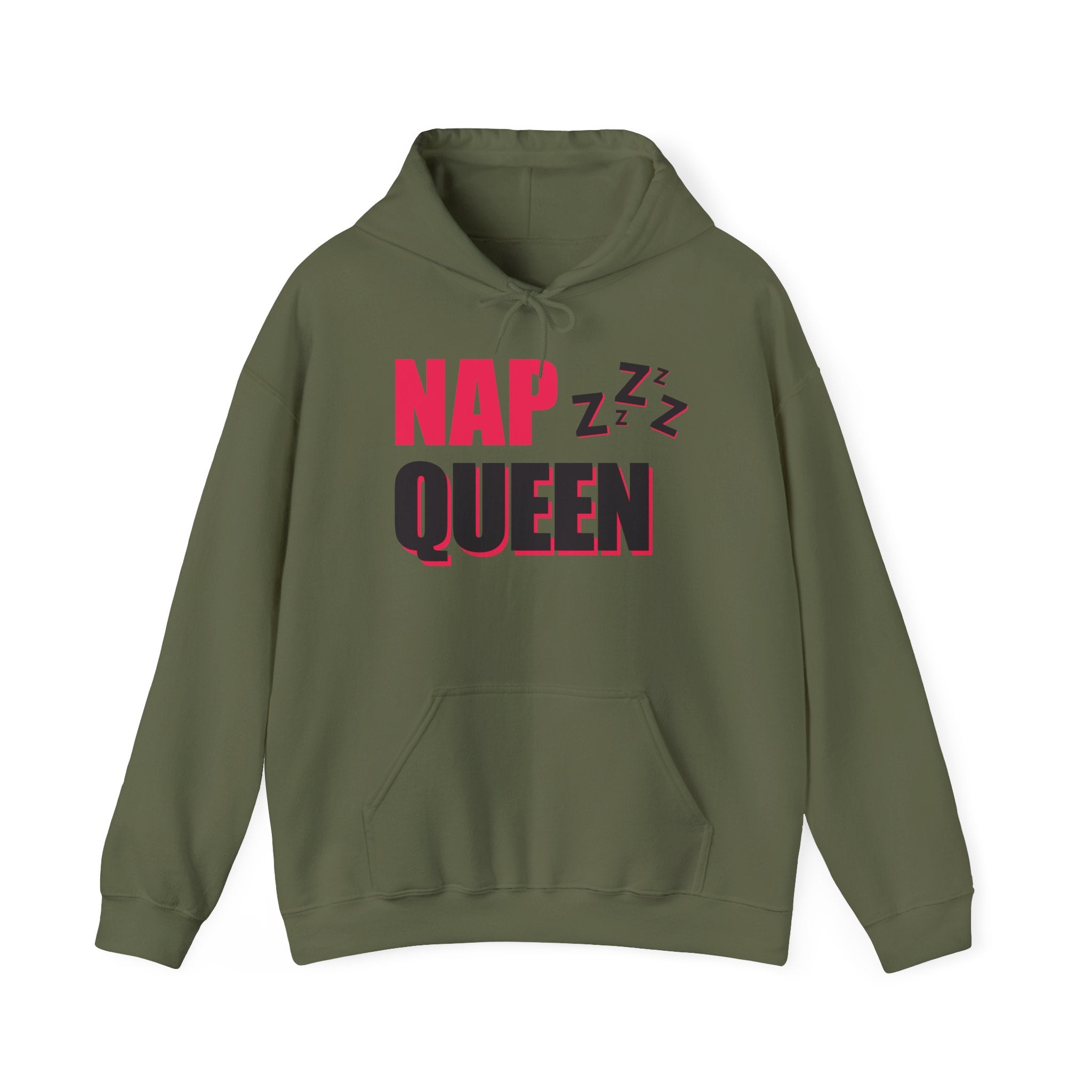 Nap Queen Unisex Hoodie, Cozy Sleepwear, Perfect for Naps, Gift for Nap Lovers, Trendy Lounge Clothing, Orange Sweatshirt