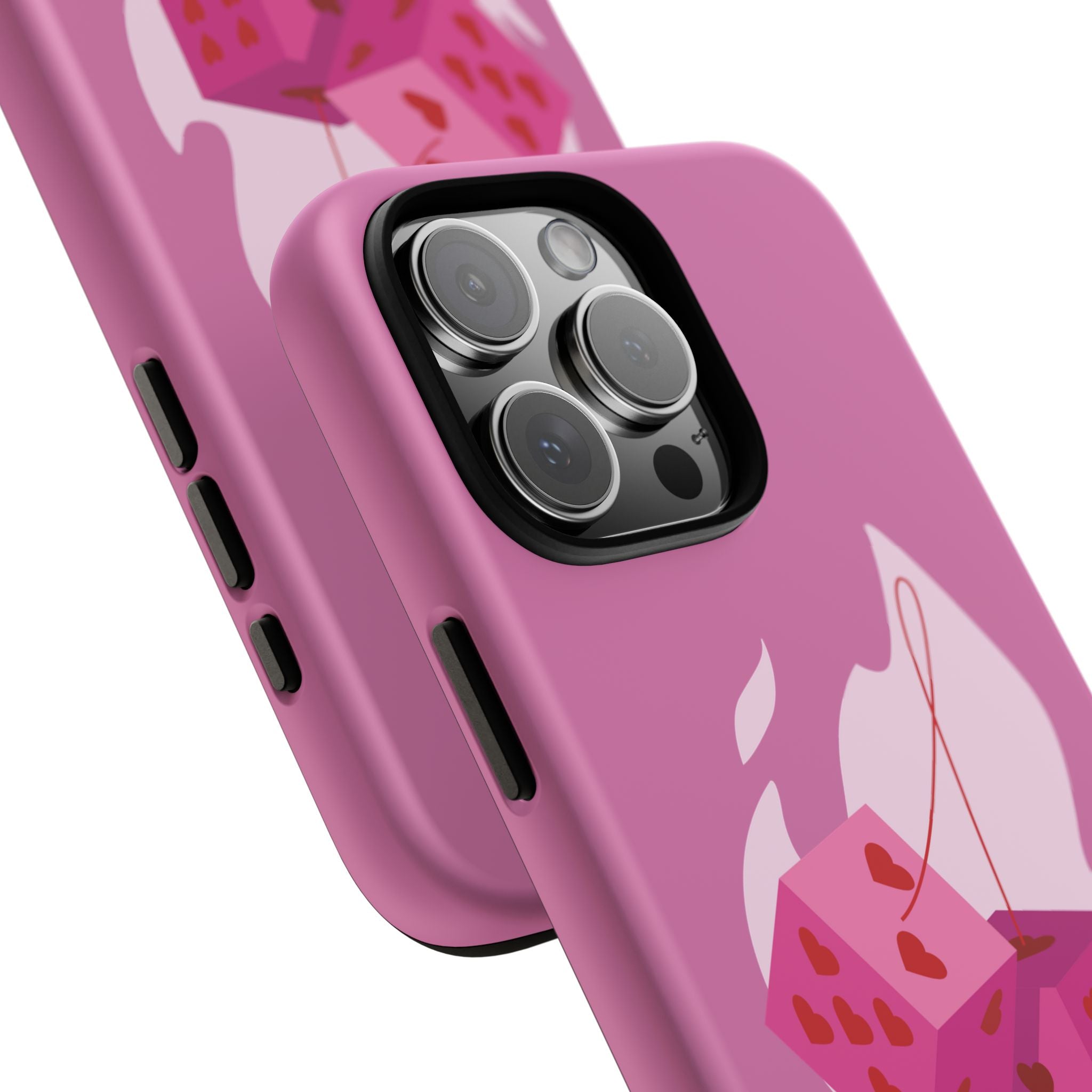 Phone Case, Tough Phone Cover, Heart Design, Cute Cell Accessories, Valentine's Day Gift, Trendy Pink Case