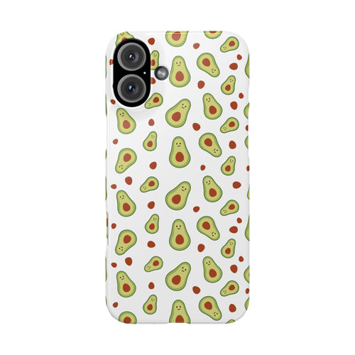 Avocado Pattern Slim Phone Cases, Cute Phone Cover, Trendy Cell Phone Accessory, Gift for Foodies, Fun Avocado Gift