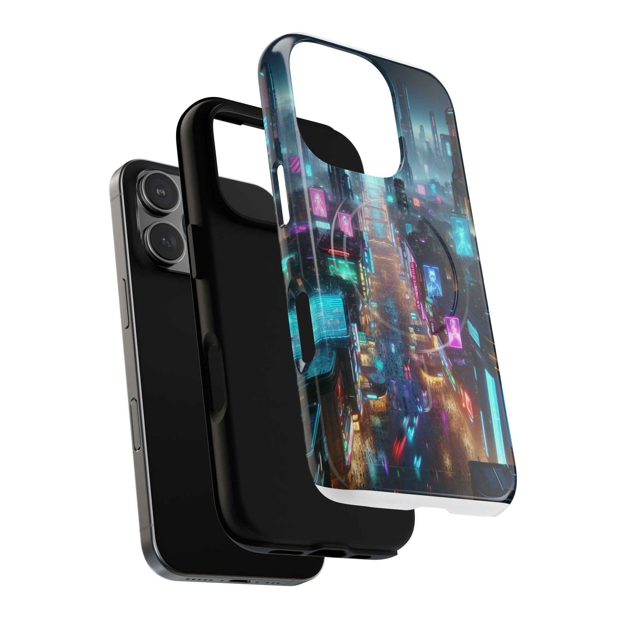 Futuristic Cityscape Phone Case, Tough Magnetic Cases, Urban Aesthetic, Tech Accessories, Gifts for Tech Lovers, Holiday Phone Cases