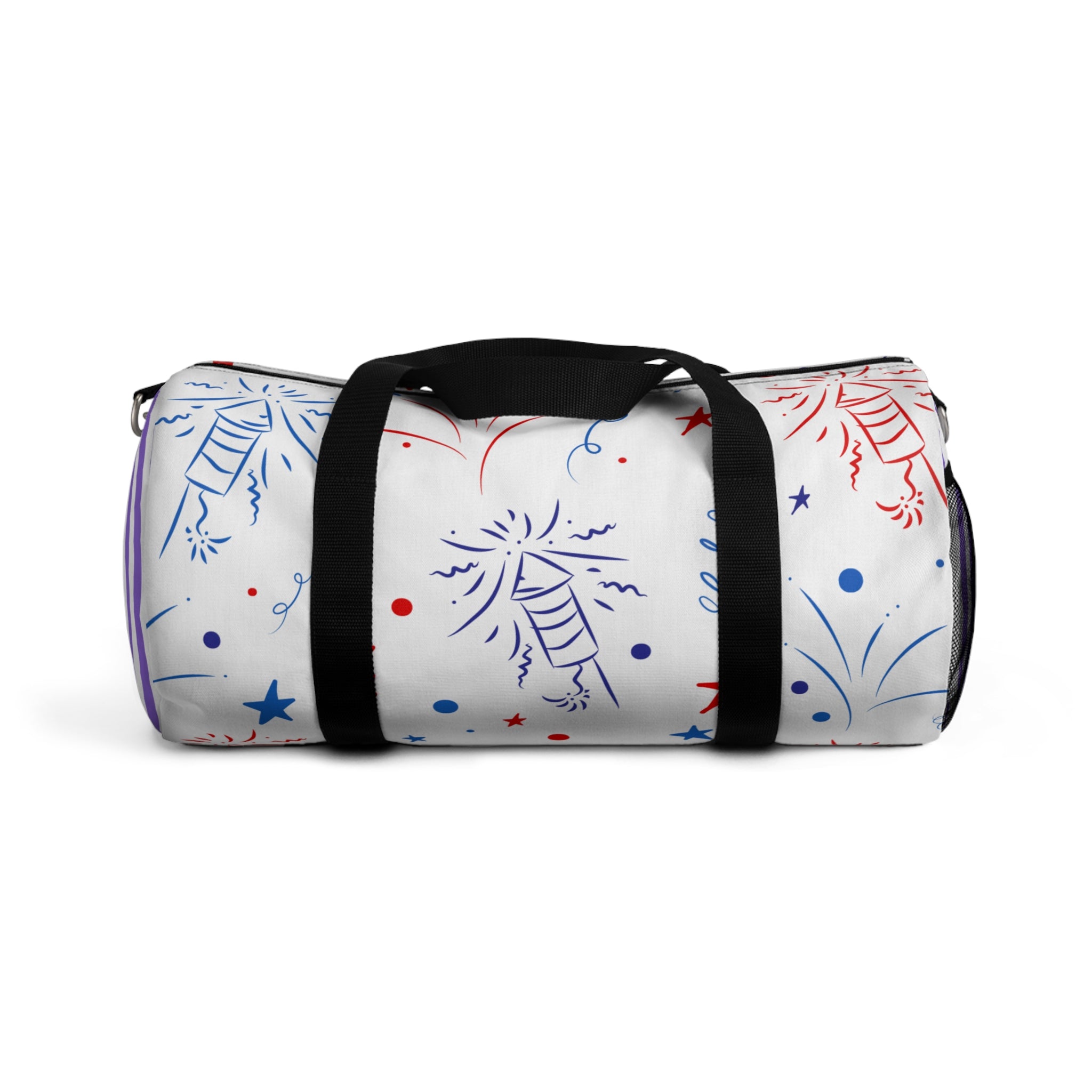 Patriotic Duffel Bag for Travel, Gym, Sports, Fireworks Design, Gifts for Independence Day, Weekend Getaways, Fun & Festive