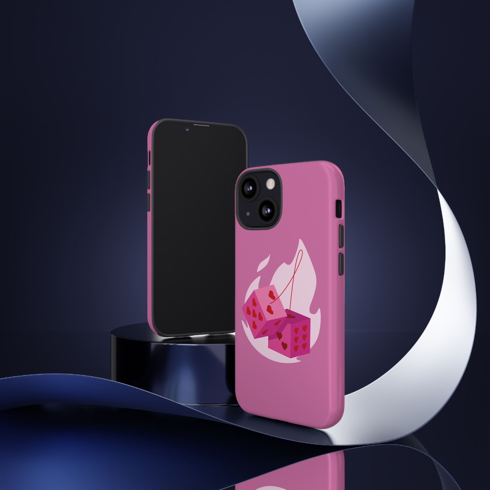Phone Case, Tough Phone Cover, Heart Design, Cute Cell Accessories, Valentine's Day Gift, Trendy Pink Case