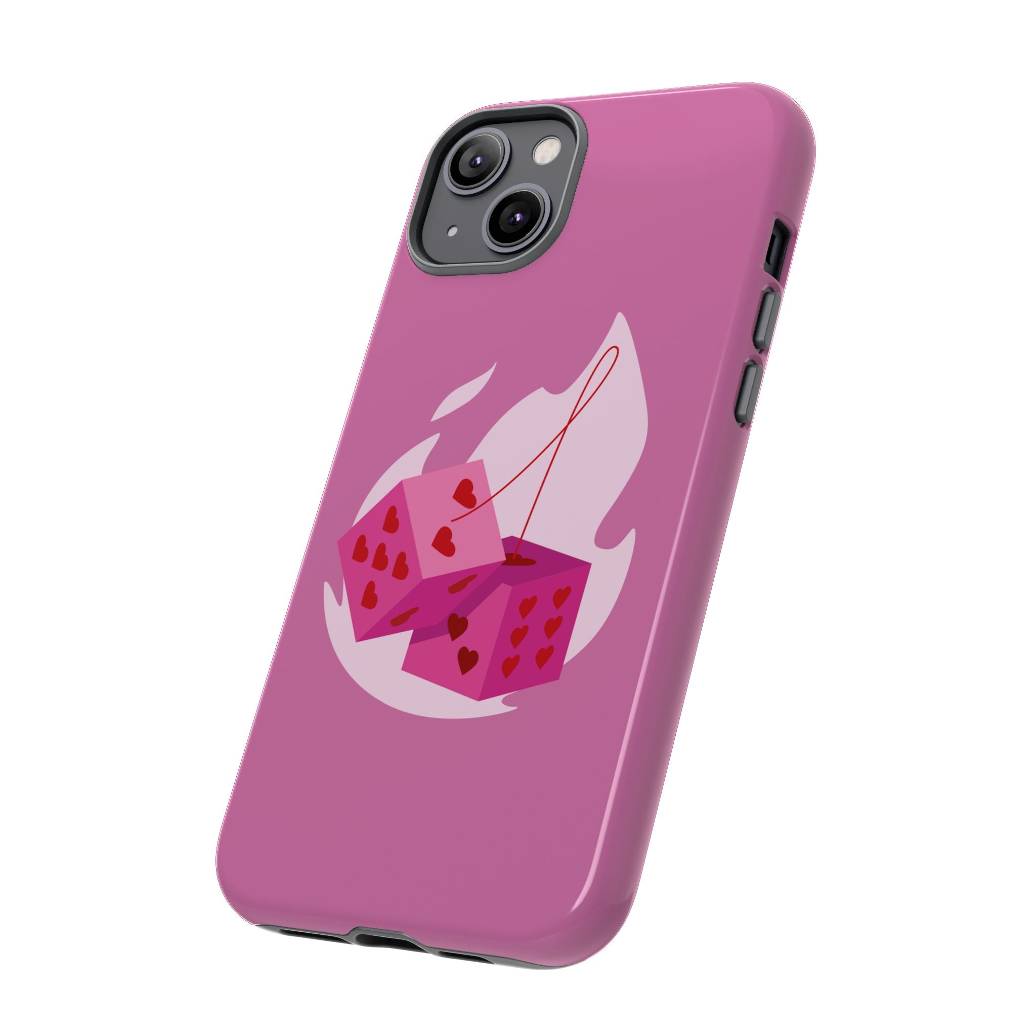 Phone Case, Tough Phone Cover, Heart Design, Cute Cell Accessories, Valentine's Day Gift, Trendy Pink Case