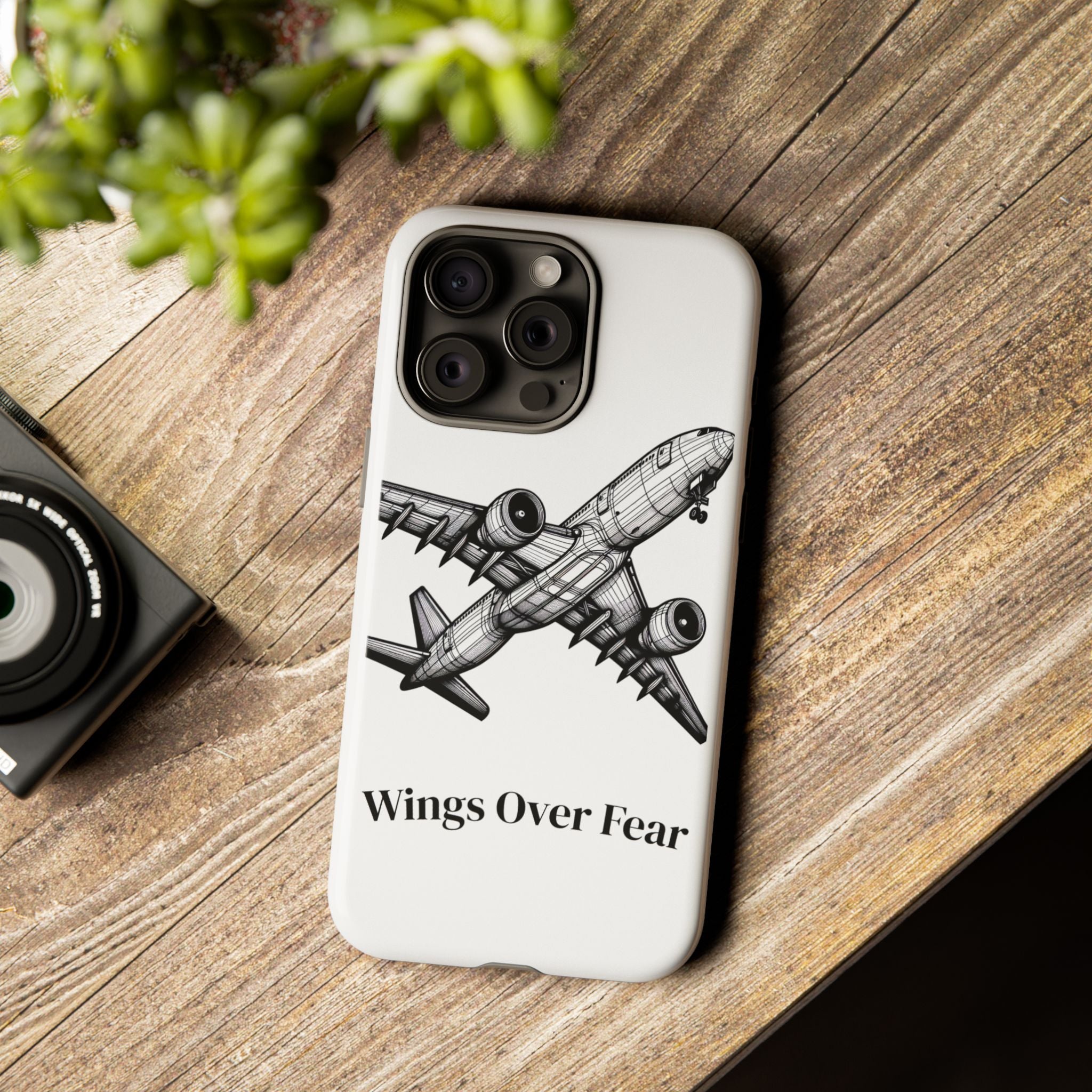 Aviation Phone Case, Inspirational Pilot Gift, Travel Enthusiast Accessory, Unique Airplane Case, Wings Over Fear Design