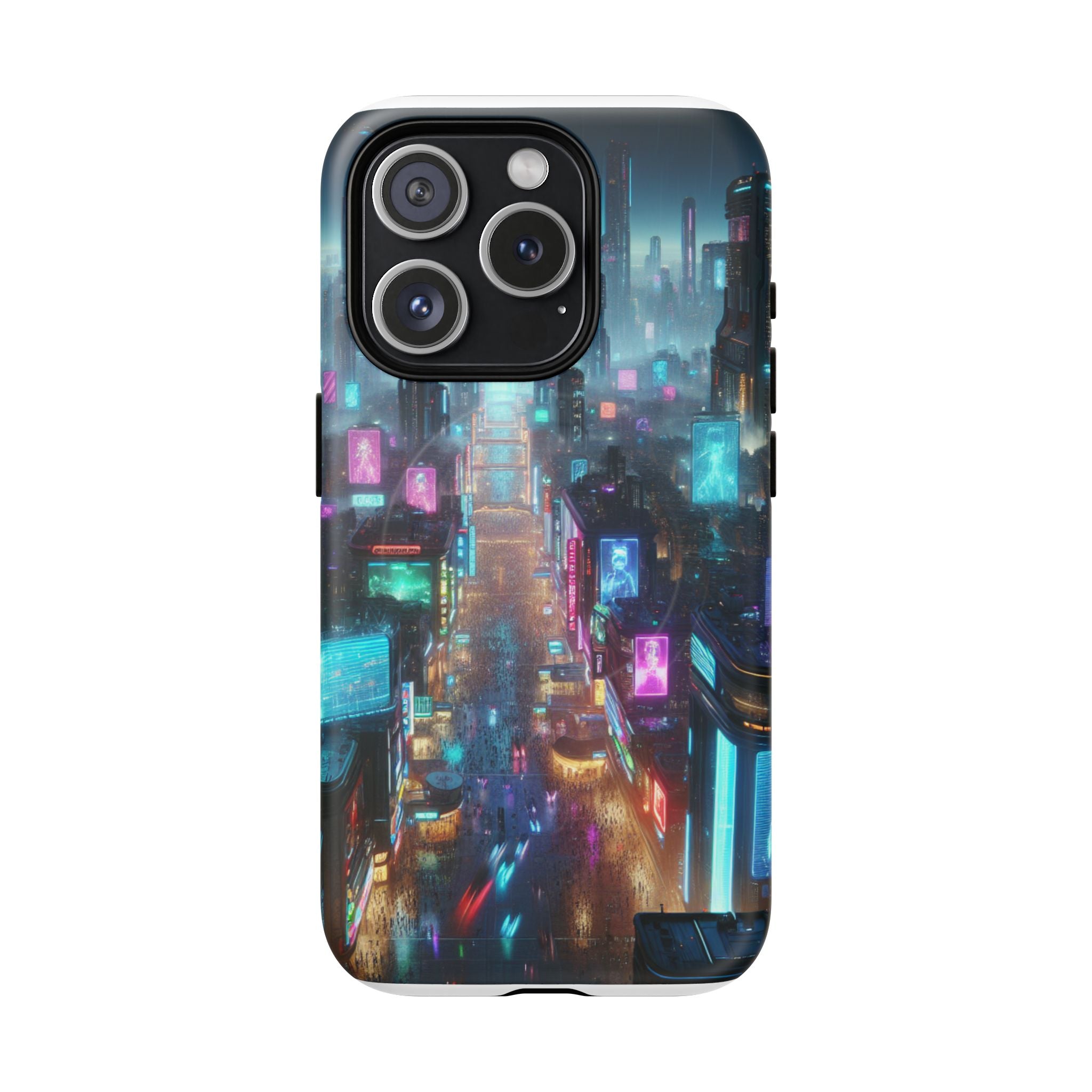Futuristic Cityscape Phone Case, Tough Magnetic Cases, Urban Aesthetic, Tech Accessories, Gifts for Tech Lovers, Holiday Phone Cases
