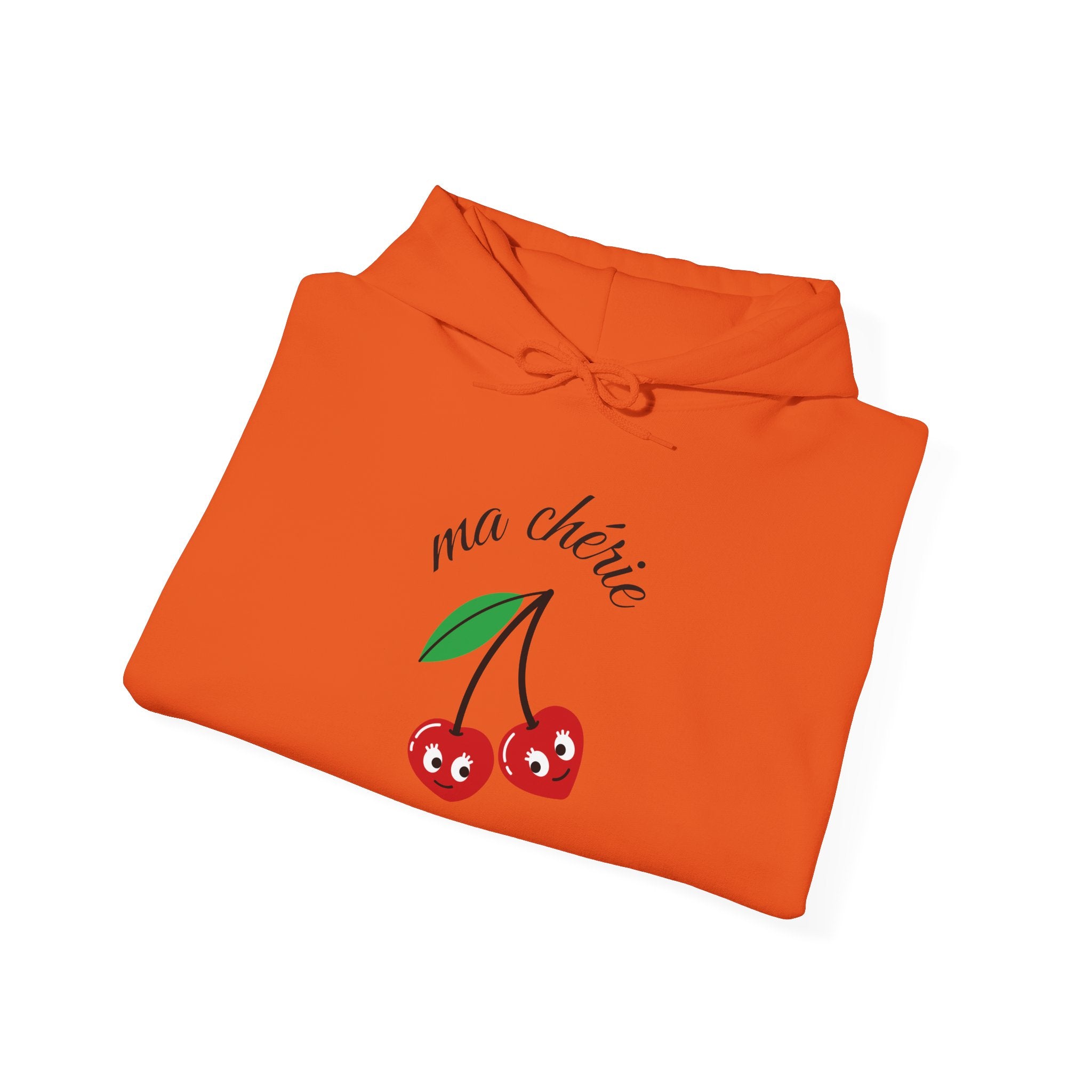 Cute Cherry Design Hoodie, Cozy Unisex Sweatshirt, Gift for Her, Valentine's Day Apparel, Casual Comfort Wear, Ma Chérie Sweatshirt