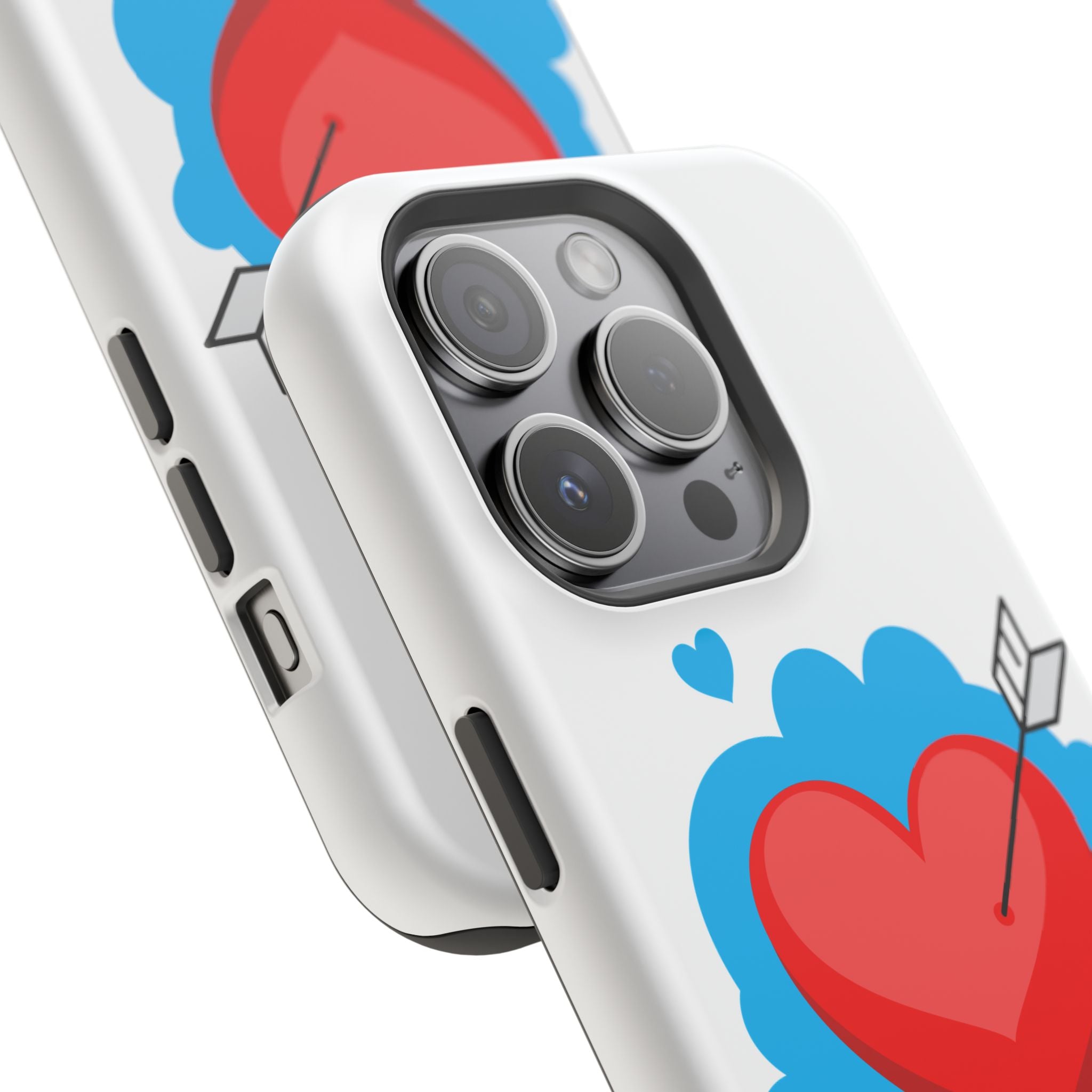 Heart Arrow Impact-Resistant Phone Case, Cute Phone Cover, Valentine's Day Gift, Durable Case, Love Themed Accessory
