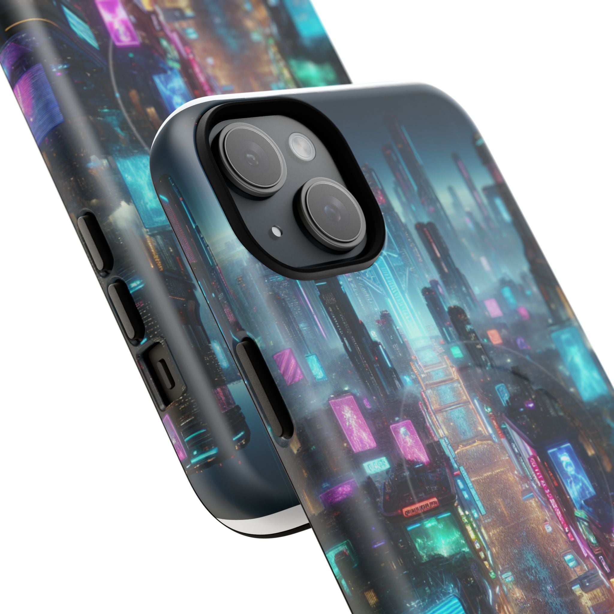 Futuristic Cityscape Phone Case, Tough Magnetic Cases, Urban Aesthetic, Tech Accessories, Gifts for Tech Lovers, Holiday Phone Cases