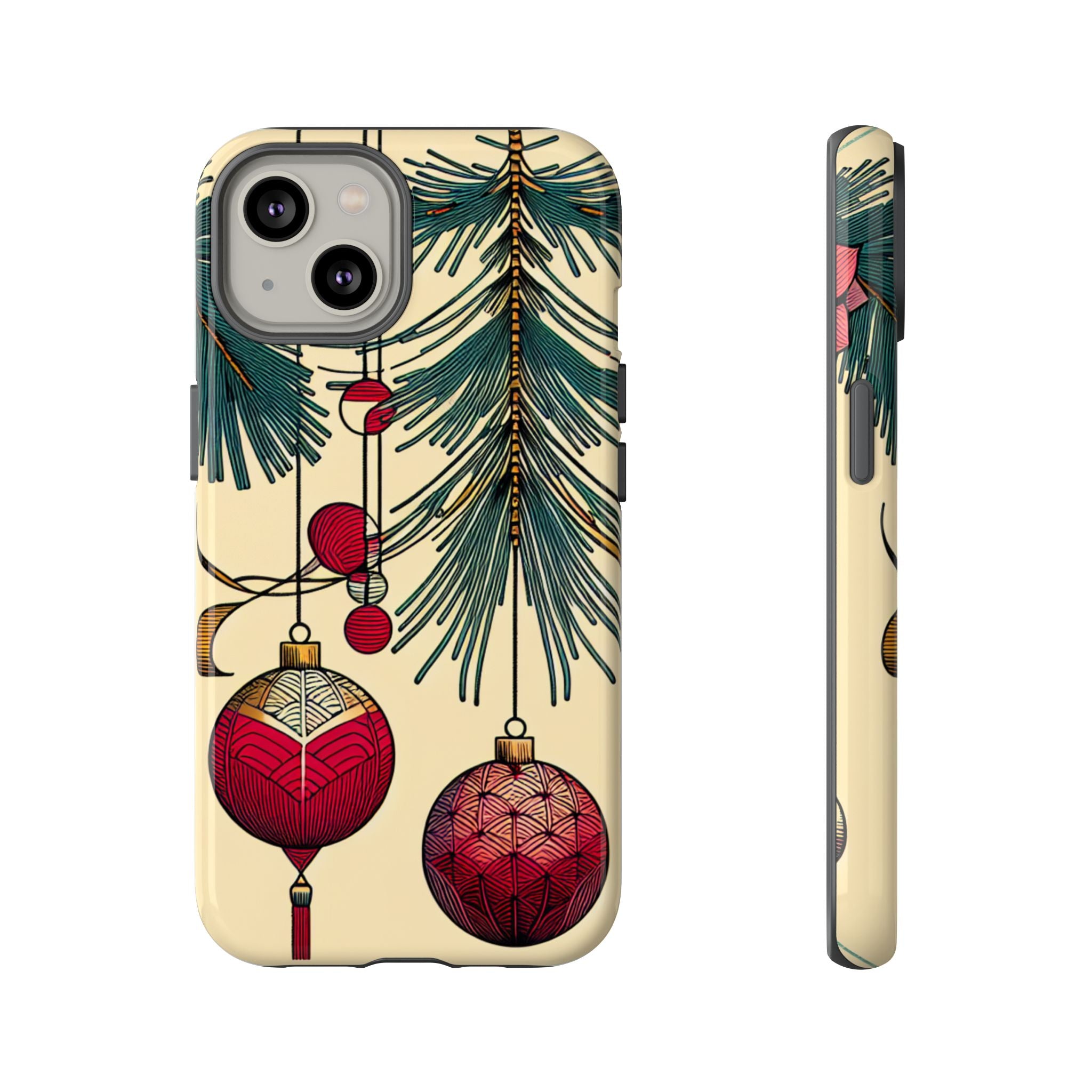 Christmas Phone Case with Ornament Design | Holiday Gift, Festive Mobile Cover, Cute Tough Case, Winter Decoration