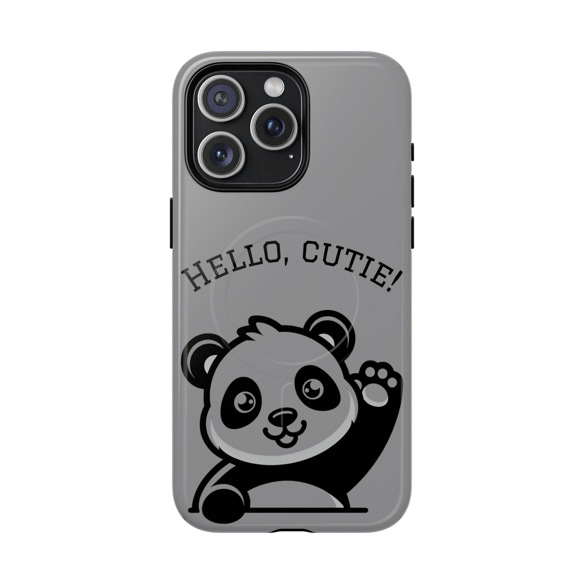 Cute Panda Phone Case, Tough Magnetic Cases for iPhone, Hello Cutie Design, Fun Gift for Kids, Unique Tech Accessories