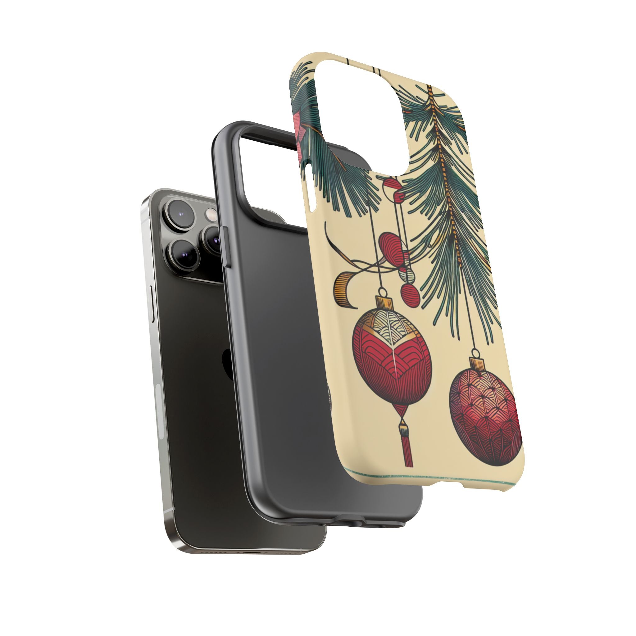 Christmas Phone Case with Ornament Design | Holiday Gift, Festive Mobile Cover, Cute Tough Case, Winter Decoration