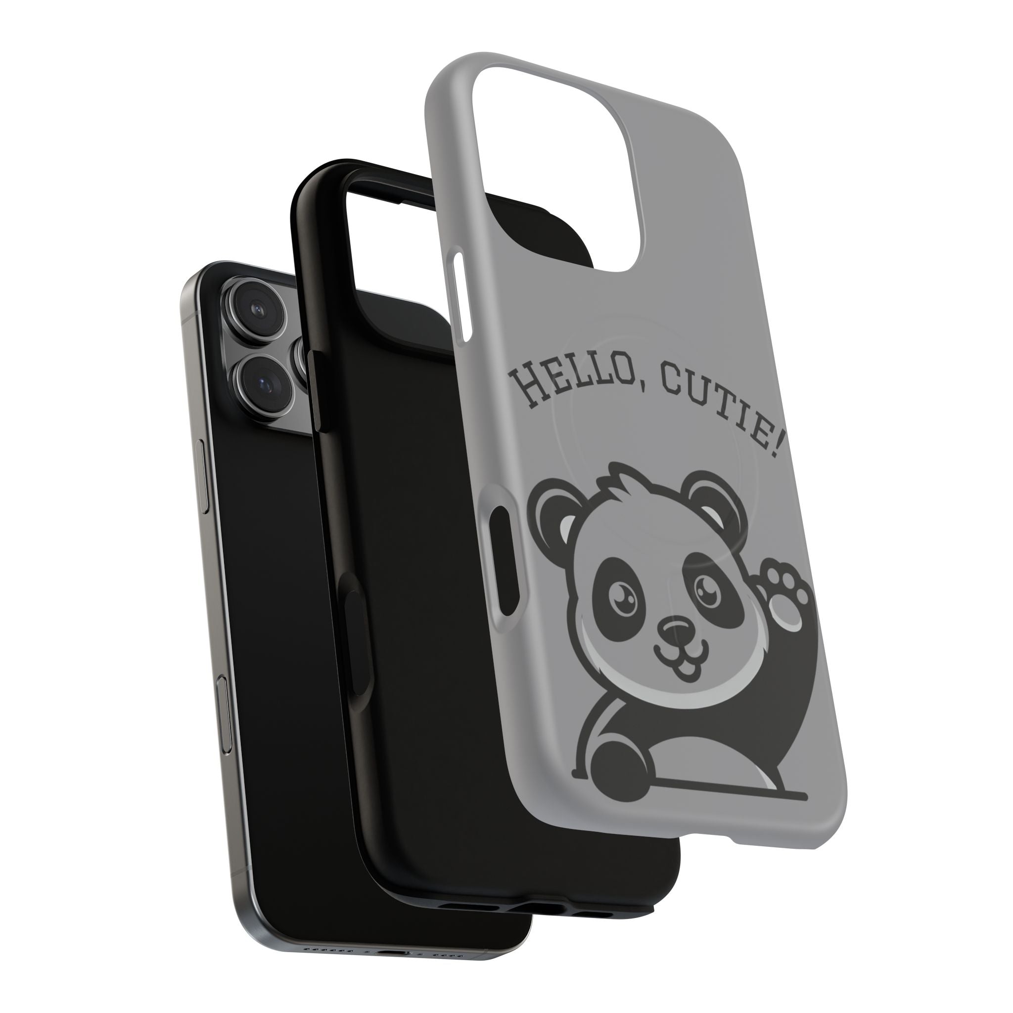 Cute Panda Phone Case, Tough Magnetic Cases for iPhone, Hello Cutie Design, Fun Gift for Kids, Unique Tech Accessories