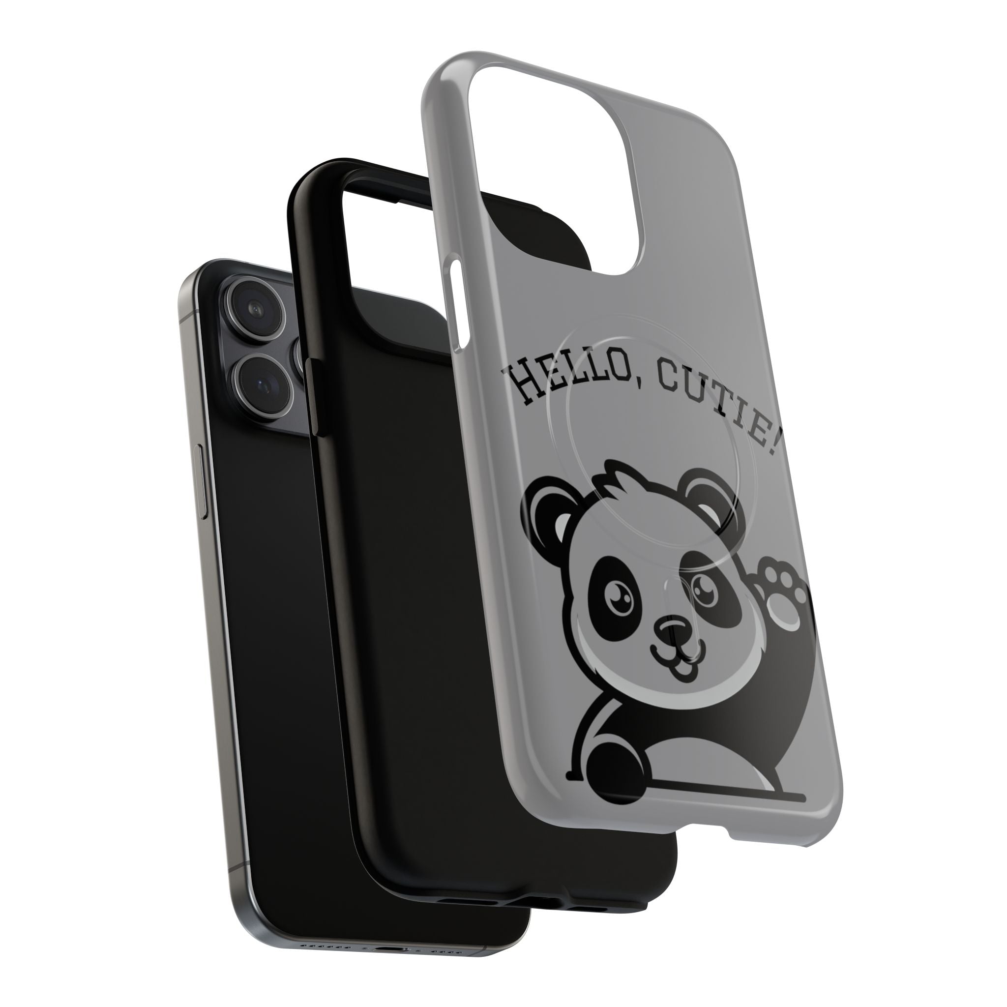 Cute Panda Phone Case, Tough Magnetic Cases for iPhone, Hello Cutie Design, Fun Gift for Kids, Unique Tech Accessories
