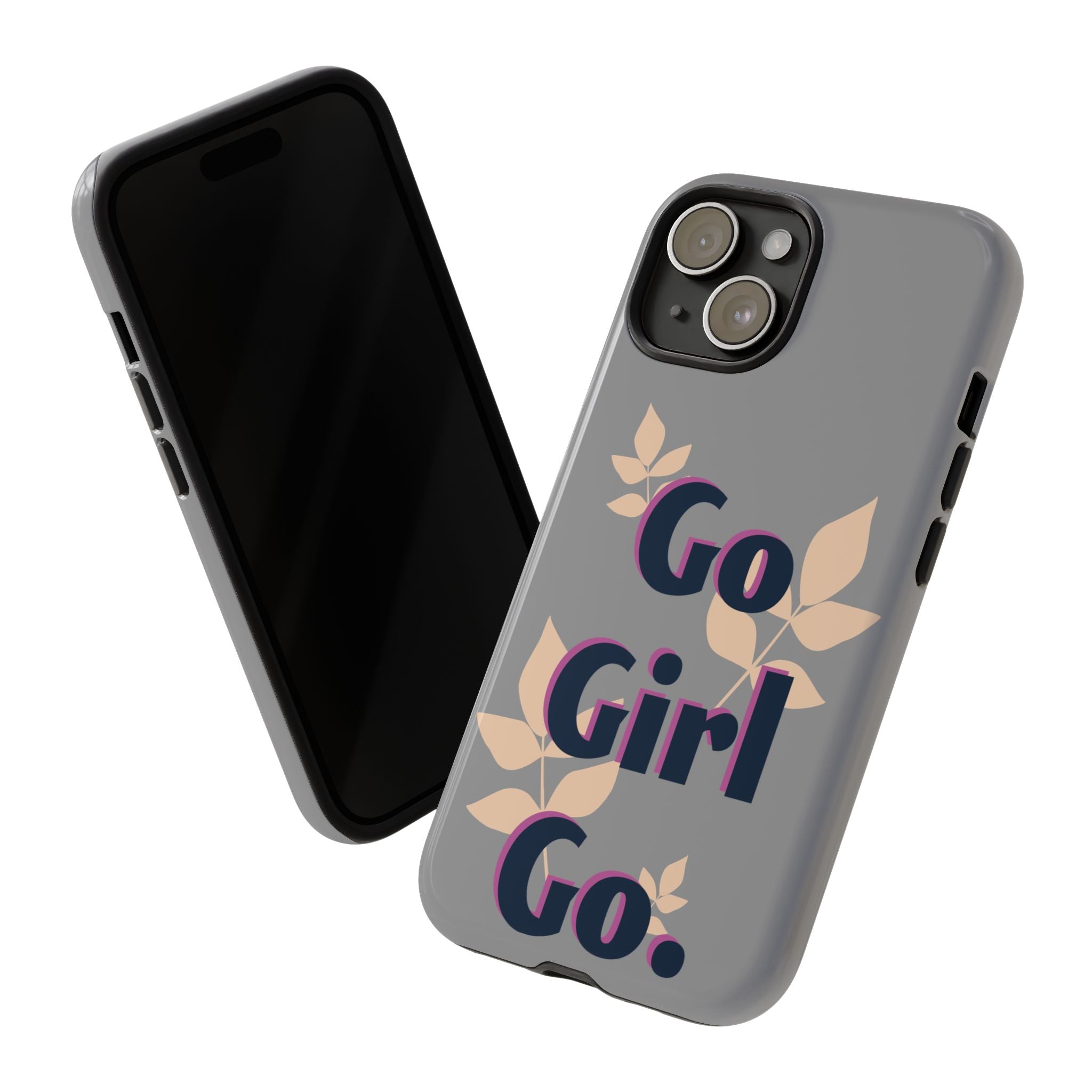 Stylish Phone Case - Go Girl Go, Motivational Tough Case, Gift for Her, Kindness Reminder, Floral Mobile Cover, Inspirational Phone [...]