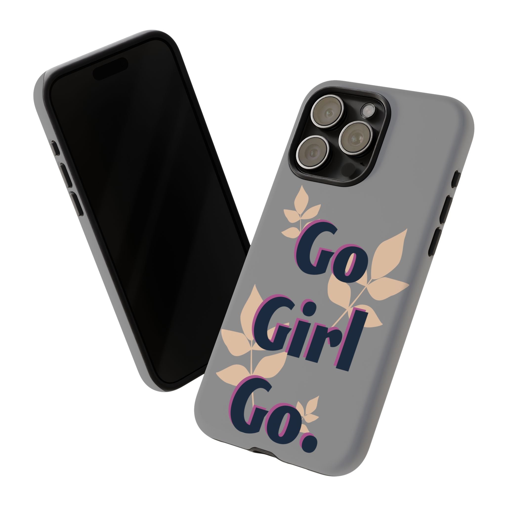 Stylish Phone Case - Go Girl Go, Motivational Tough Case, Gift for Her, Kindness Reminder, Floral Mobile Cover, Inspirational Phone [...]