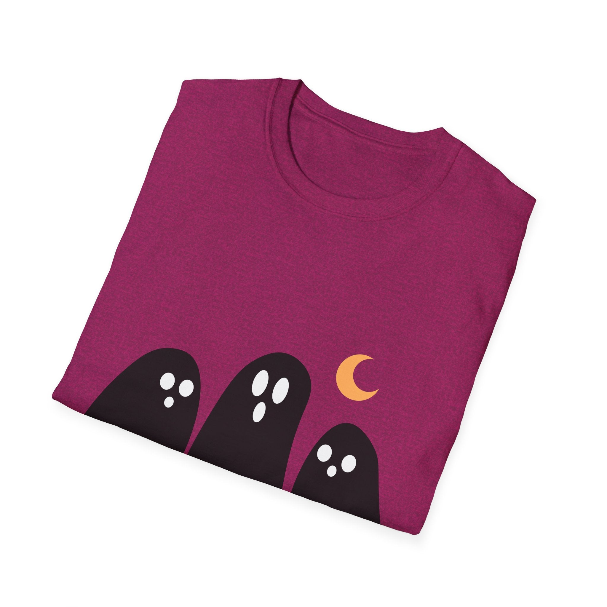 Ghostly Gathering Unisex T-Shirt | Halloween Apparel, Cute Ghost Design, Spooky Season Tee, Fall Fashion, Unique Gift
