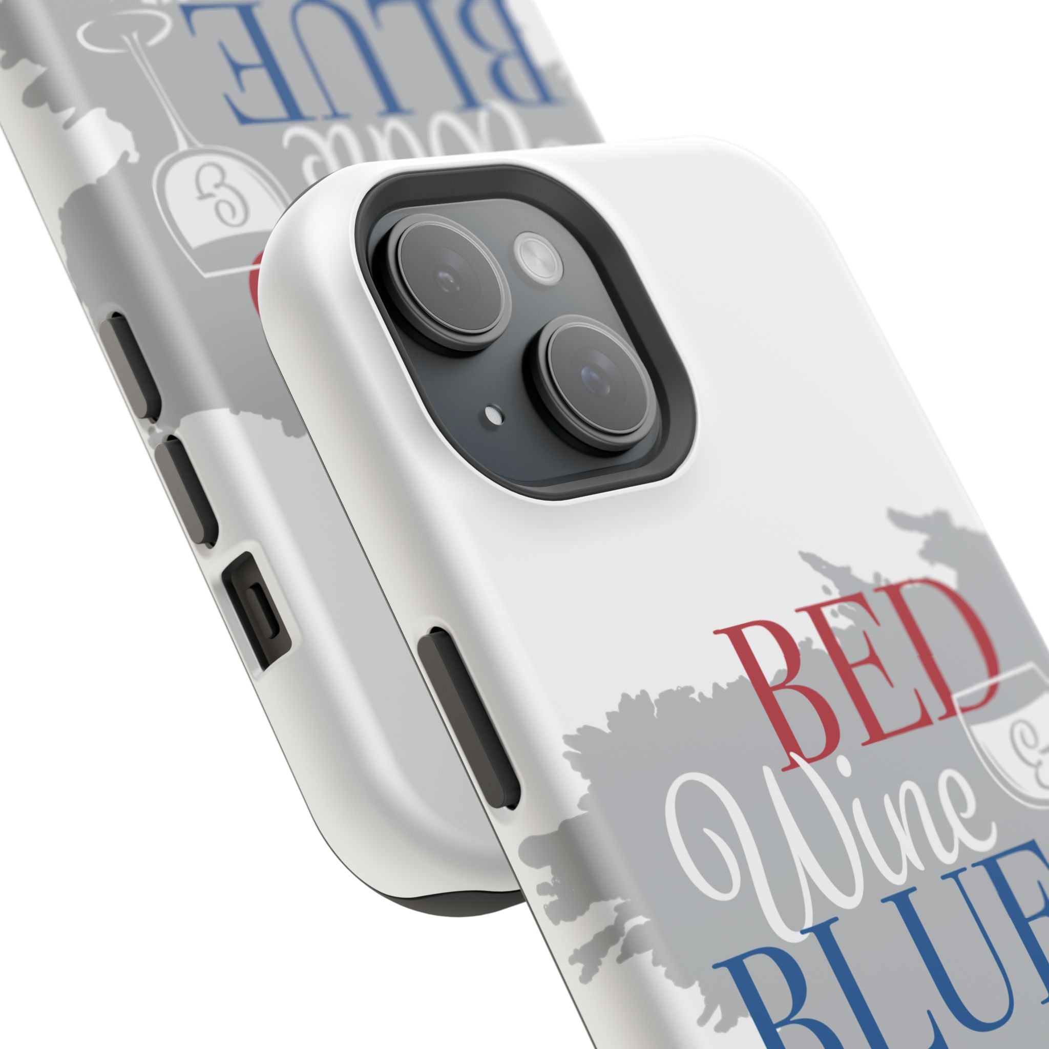 Wine & Blue Phone Case, Impact-Resistant Cellphone Cover, Gift for Wine Lovers, Fun Accessory for Celebrations, Stylish Protection