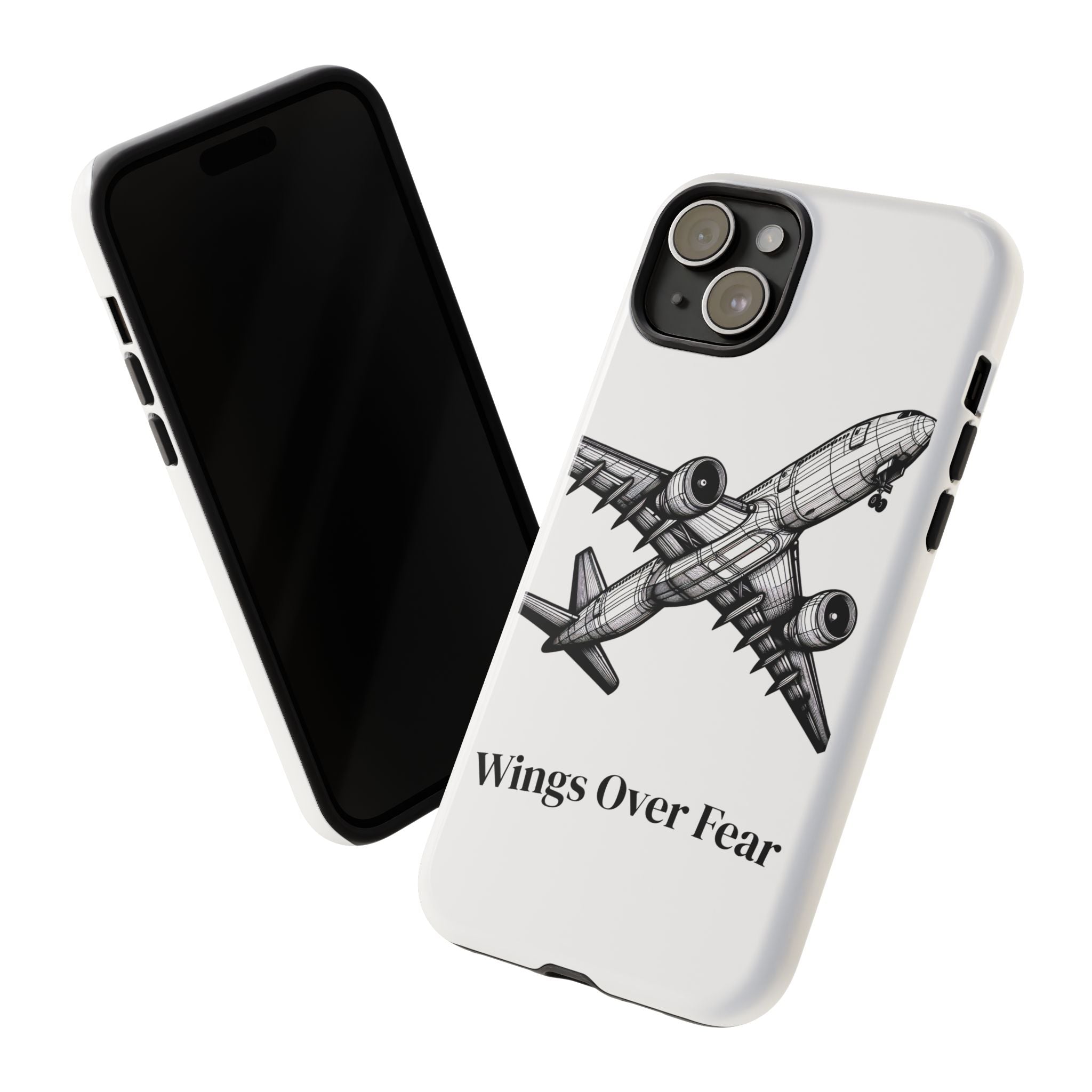 Aviation Phone Case, Inspirational Pilot Gift, Travel Enthusiast Accessory, Unique Airplane Case, Wings Over Fear Design