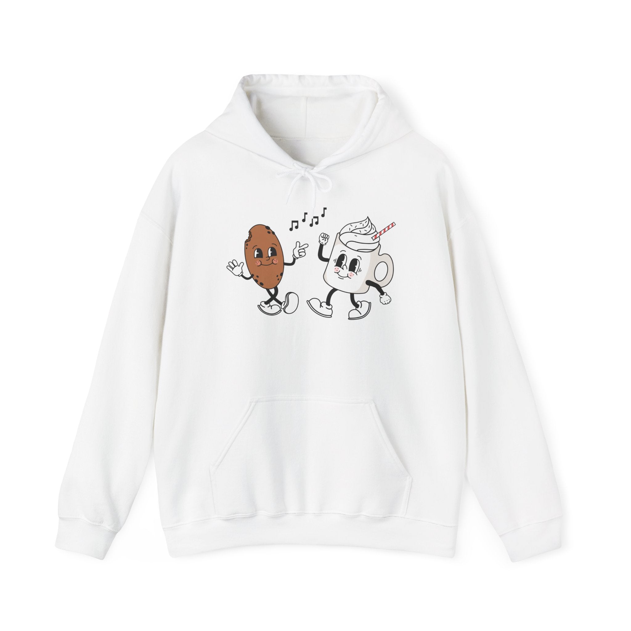 Kawaii Foodie Hoodie - Cute Unisex Sweatshirt with Singing Milkshake & Cookie | Cozy Gift for Food Lovers, Casual Wear, Birthdays