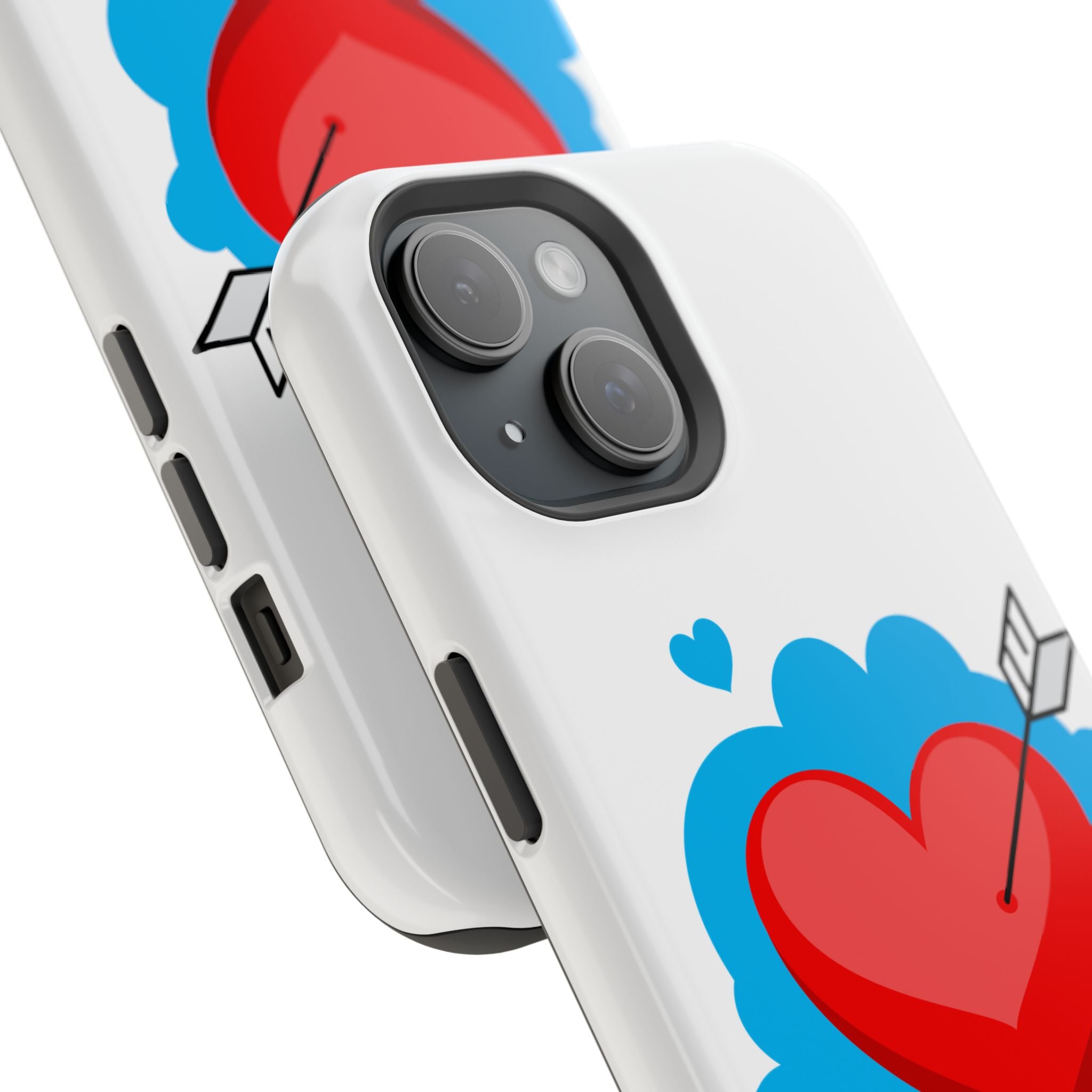Heart Arrow Impact-Resistant Phone Case, Cute Phone Cover, Valentine's Day Gift, Durable Case, Love Themed Accessory