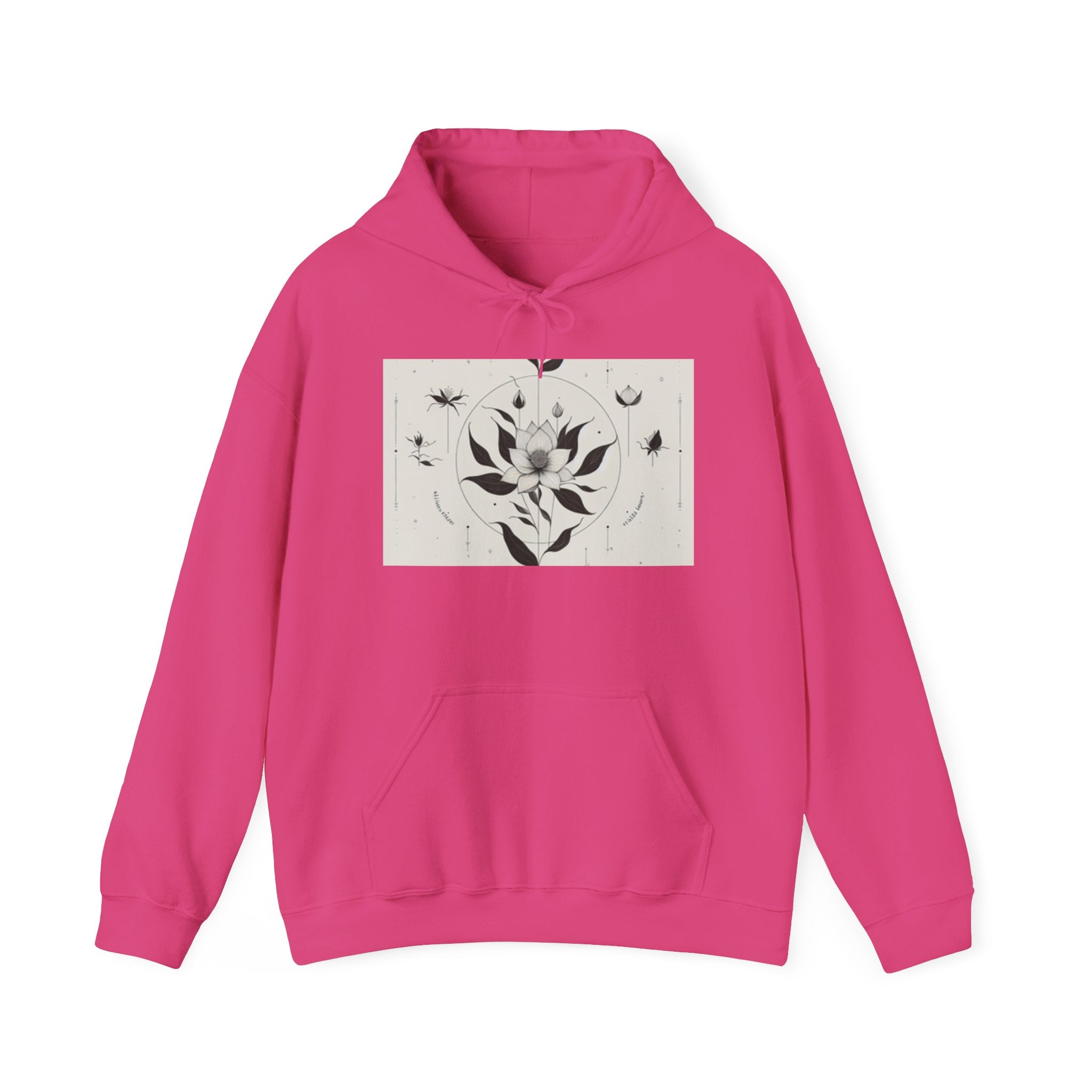 Floral Meditation Hooded Sweatshirt - Cozy Unisex Pullover, Gift for Nature Lovers, Adjustable for All Seasons, Perfect for Relaxation