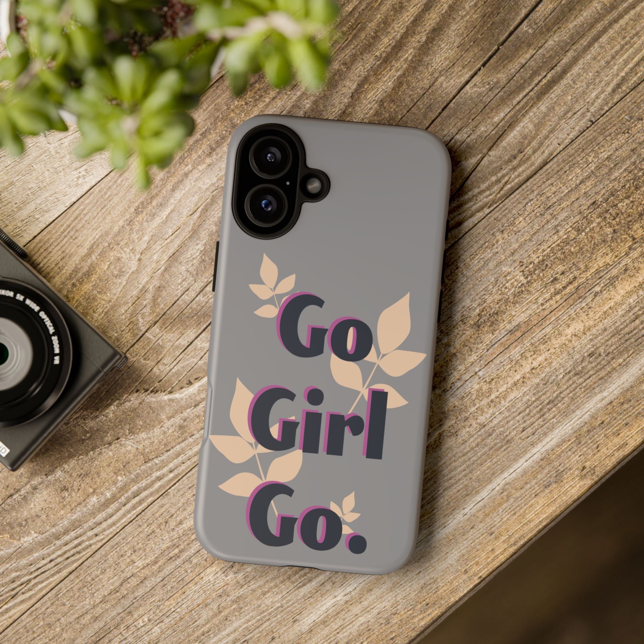 Stylish Phone Case - Go Girl Go, Motivational Tough Case, Gift for Her, Kindness Reminder, Floral Mobile Cover, Inspirational Phone [...]
