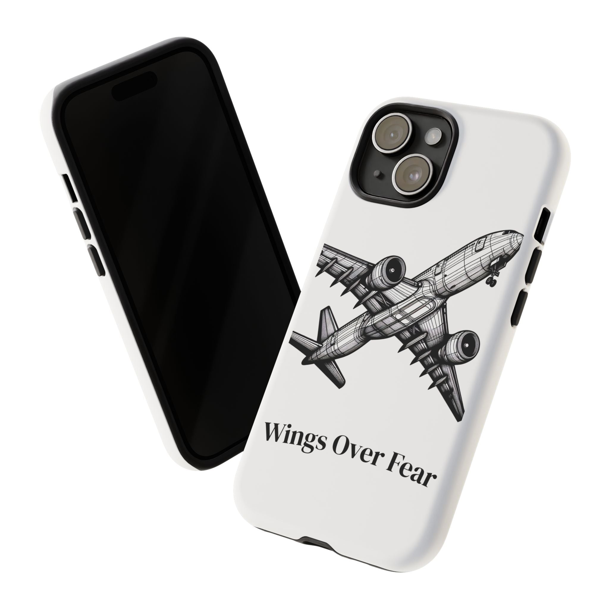 Aviation Phone Case, Inspirational Pilot Gift, Travel Enthusiast Accessory, Unique Airplane Case, Wings Over Fear Design