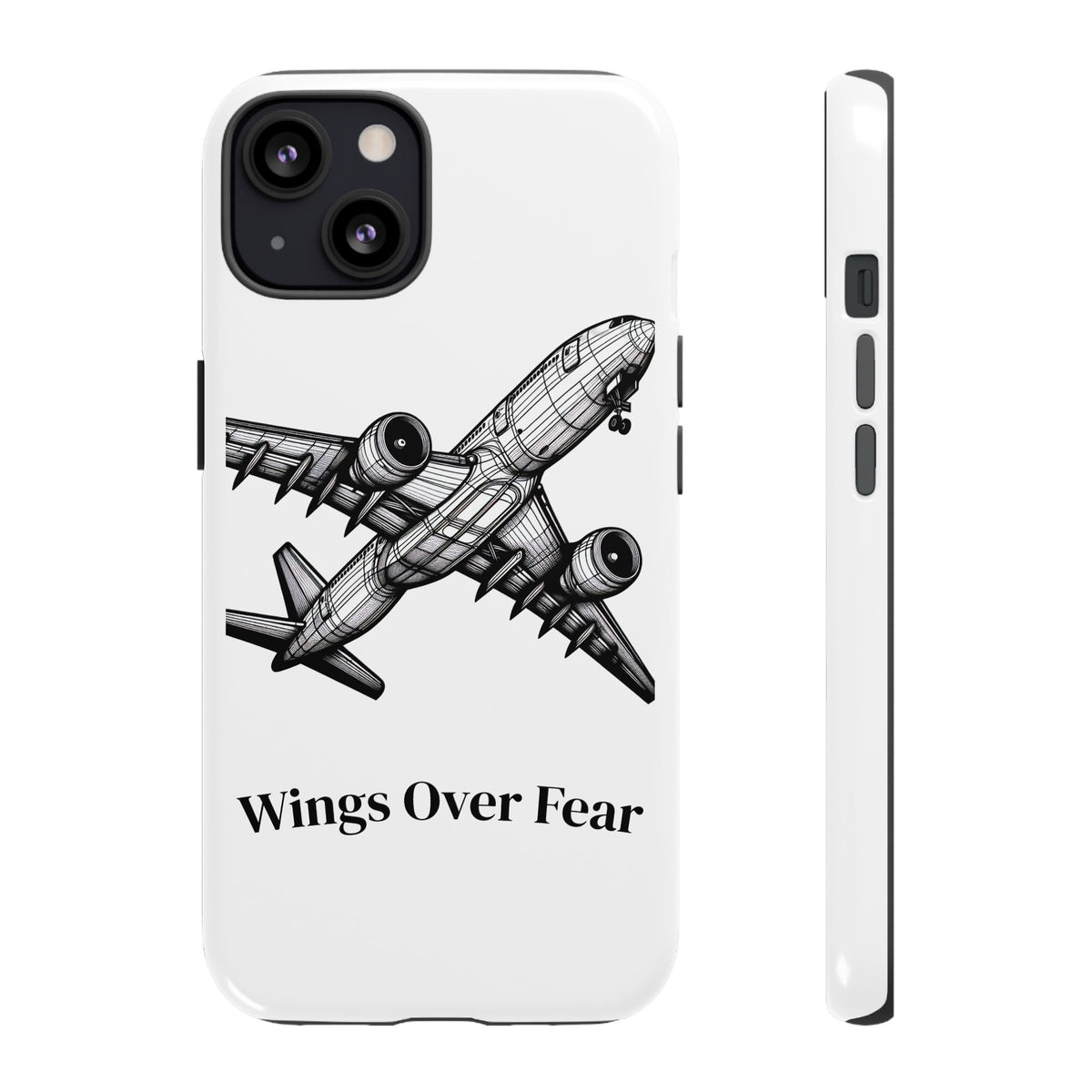 Aviation Phone Case, Inspirational Pilot Gift, Travel Enthusiast Accessory, Unique Airplane Case, Wings Over Fear Design