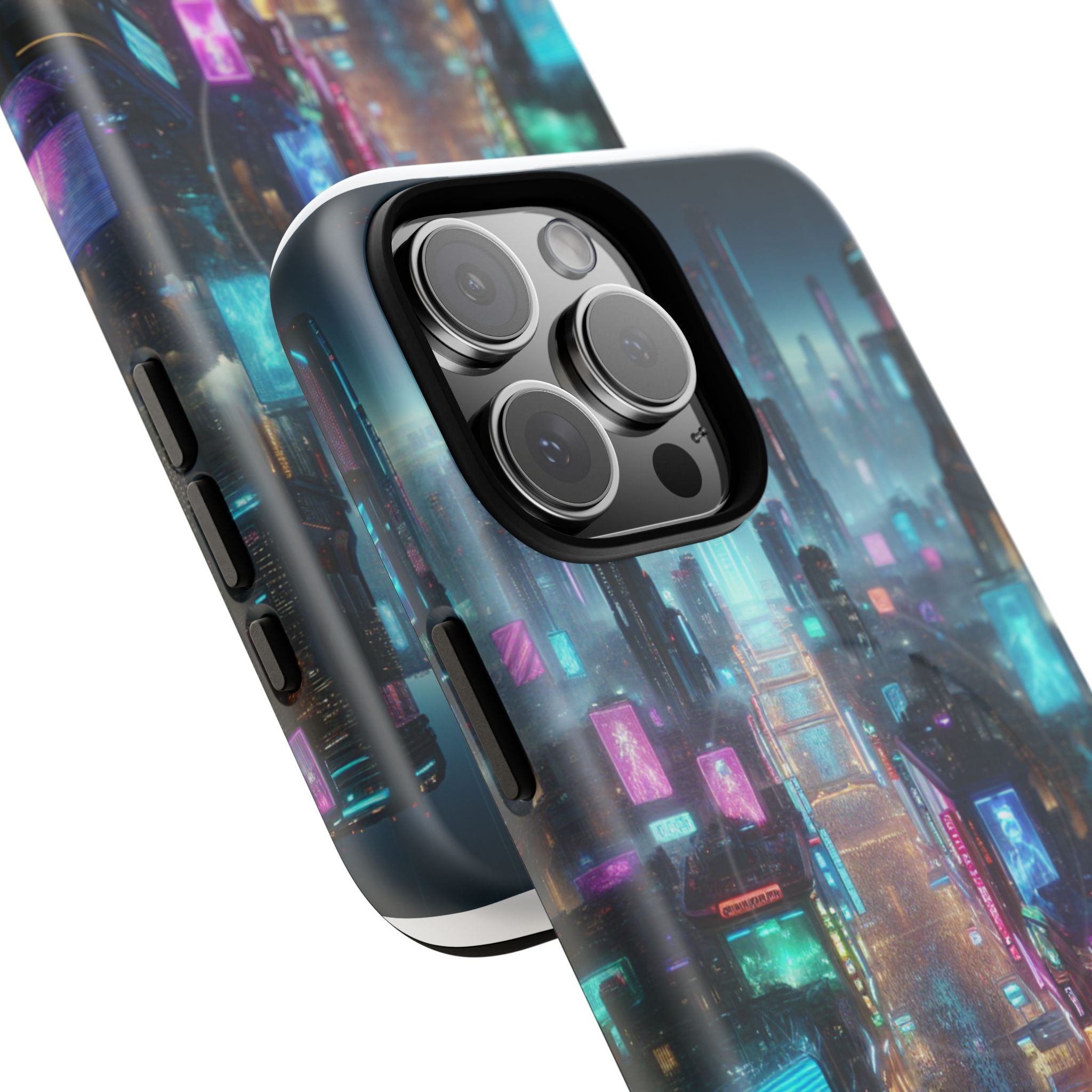 Futuristic Cityscape Phone Case, Tough Magnetic Cases, Urban Aesthetic, Tech Accessories, Gifts for Tech Lovers, Holiday Phone Cases