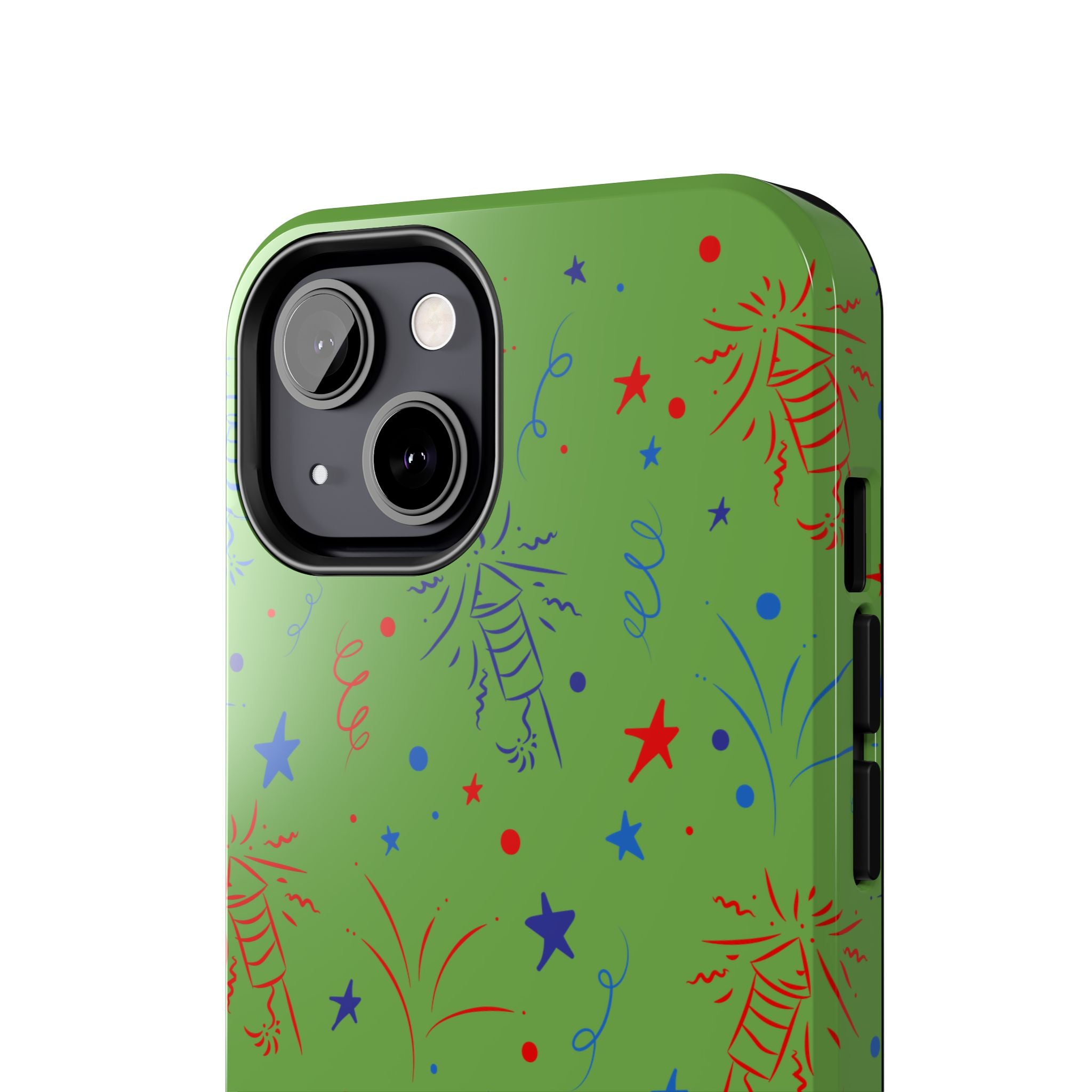 Celebratory Tough Phone Cases, Festive Phone Cover, Fireworks Phone Protector, Green Party Case, Holiday Mobile Case