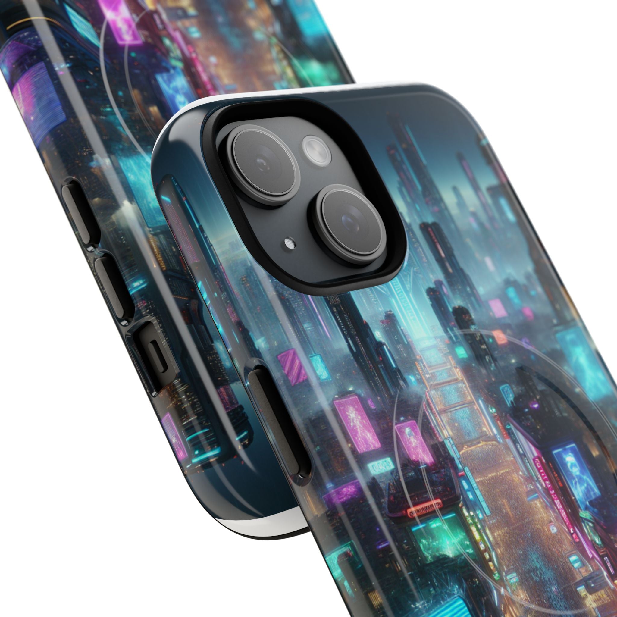Futuristic Cityscape Phone Case, Tough Magnetic Cases, Urban Aesthetic, Tech Accessories, Gifts for Tech Lovers, Holiday Phone Cases