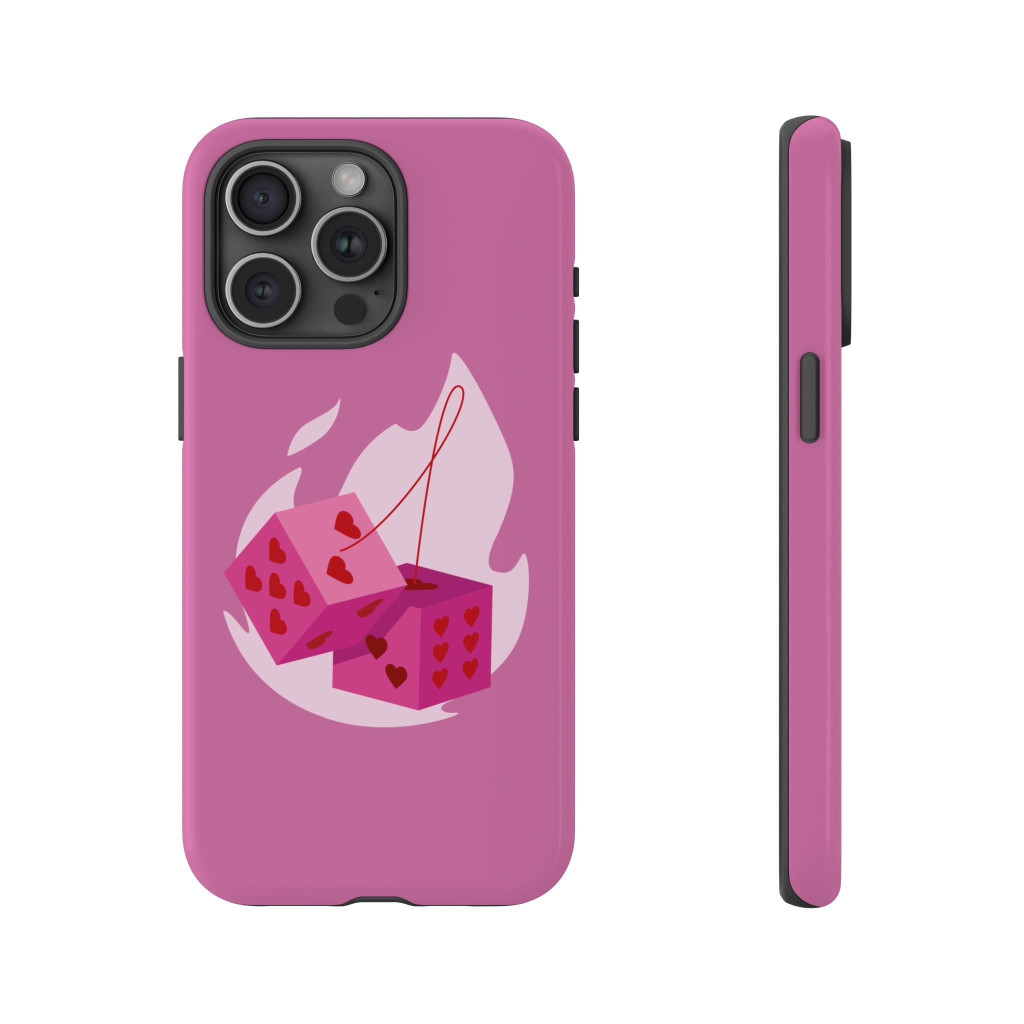 Phone Case, Tough Phone Cover, Heart Design, Cute Cell Accessories, Valentine's Day Gift, Trendy Pink Case