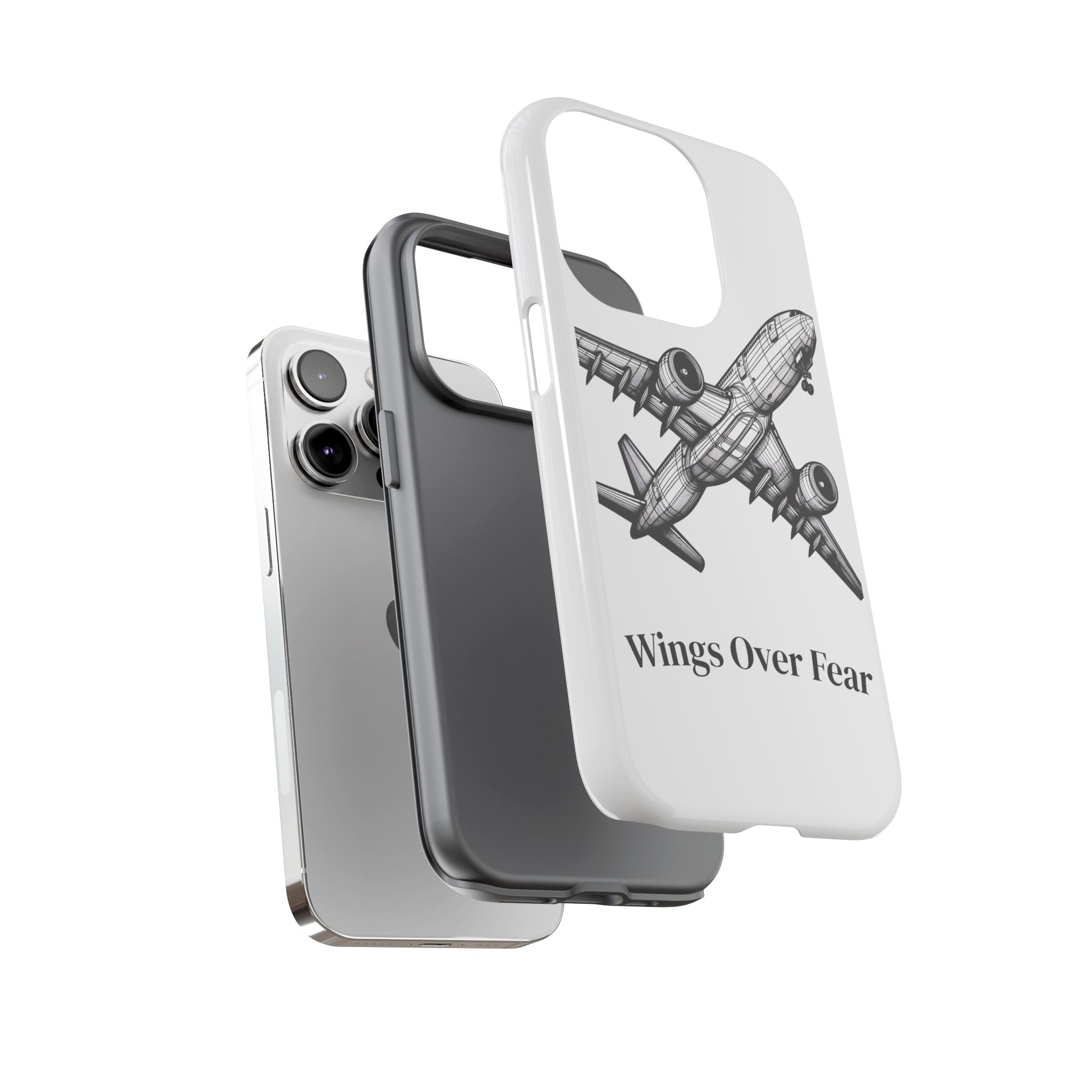 Aviation Phone Case, Inspirational Pilot Gift, Travel Enthusiast Accessory, Unique Airplane Case, Wings Over Fear Design