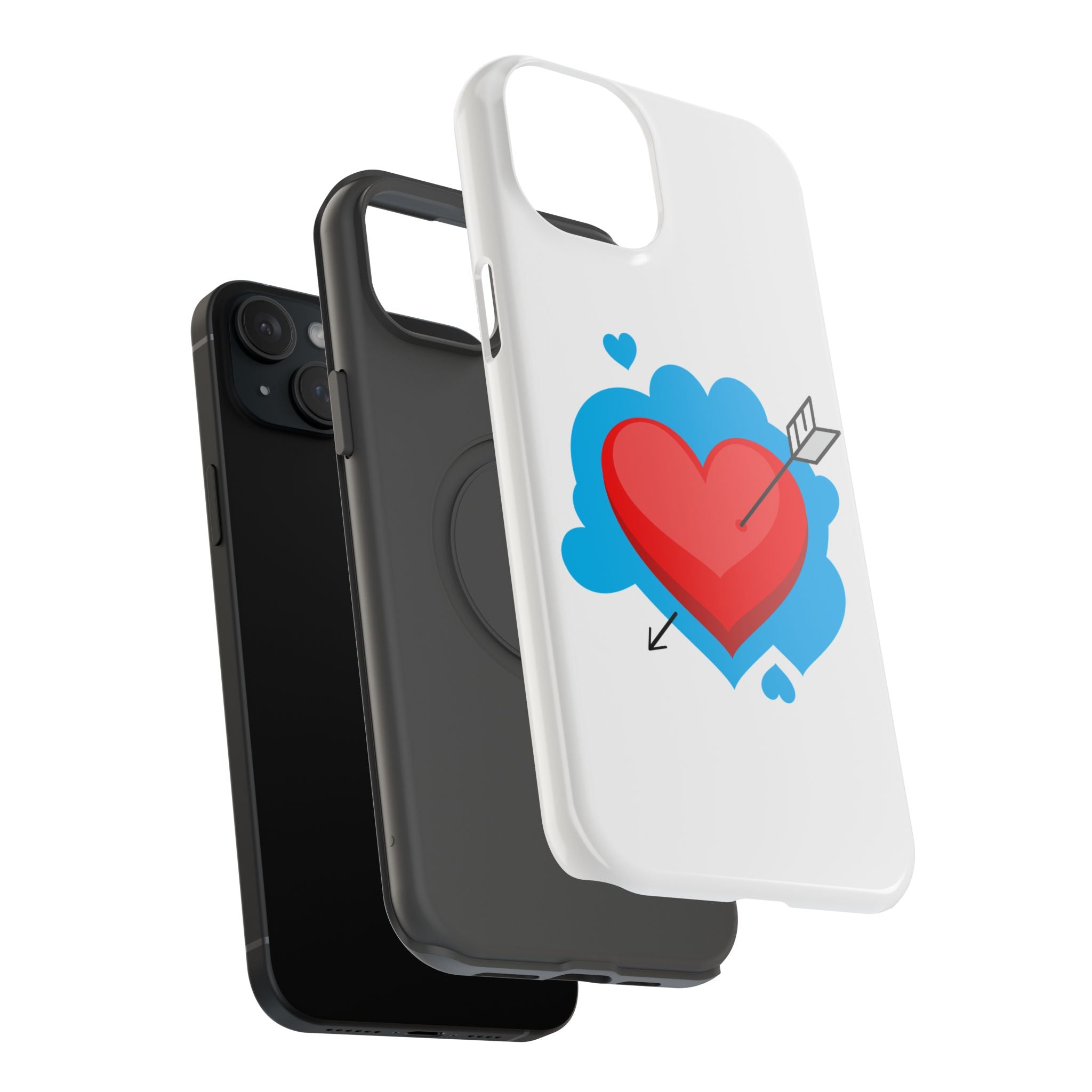 Heart Arrow Impact-Resistant Phone Case, Cute Phone Cover, Valentine's Day Gift, Durable Case, Love Themed Accessory
