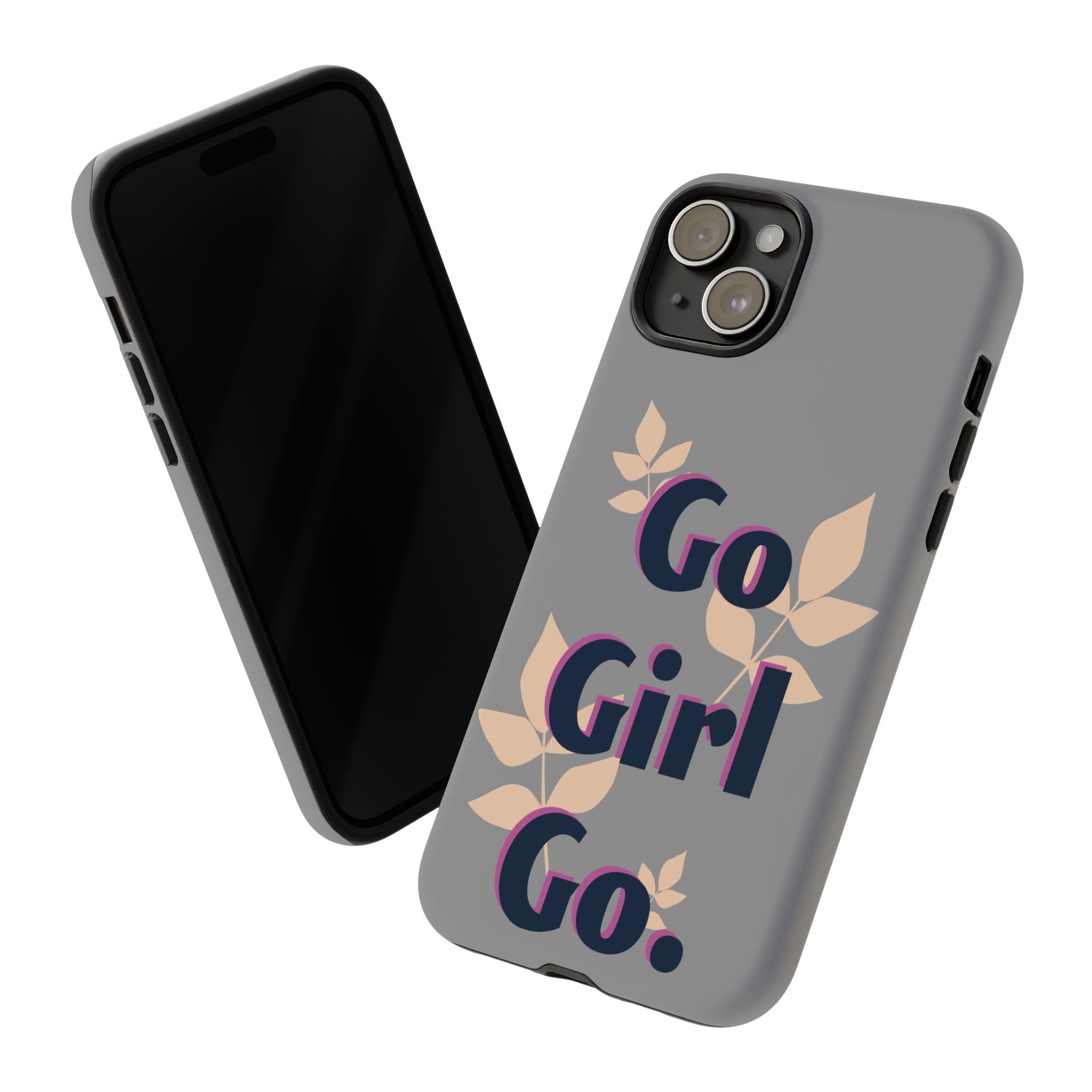 Stylish Phone Case - Go Girl Go, Motivational Tough Case, Gift for Her, Kindness Reminder, Floral Mobile Cover, Inspirational Phone [...]