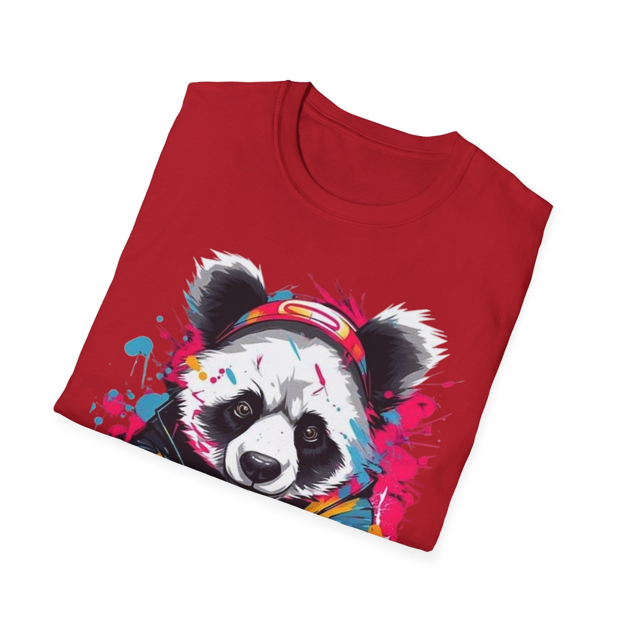 Colorful Panda Graphic Unisex T-Shirt | Cute Animal Tee for Casual Wear, Gifts, Eco-Friendly Fashion, Birthday Party