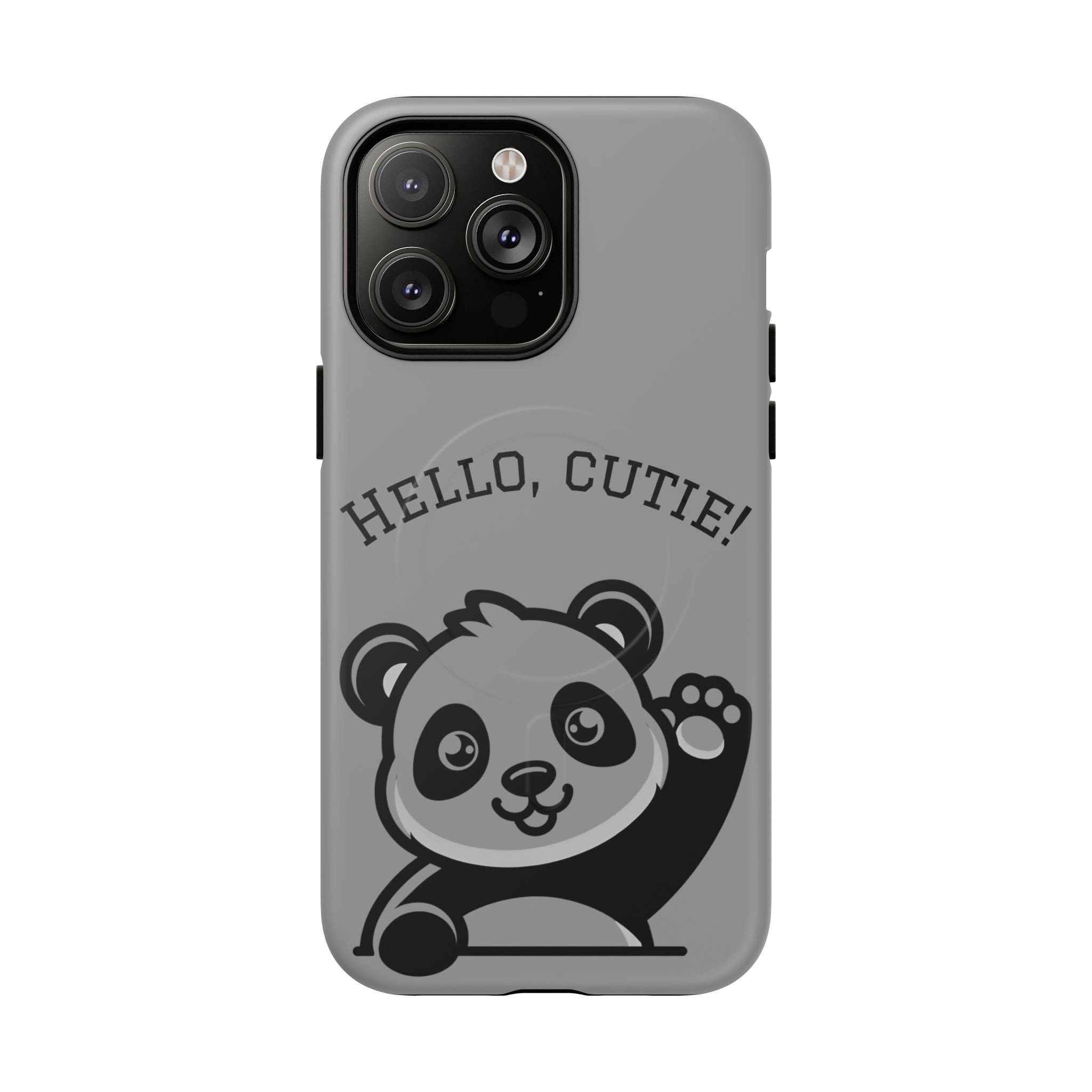 Cute Panda Phone Case, Tough Magnetic Cases for iPhone, Hello Cutie Design, Fun Gift for Kids, Unique Tech Accessories