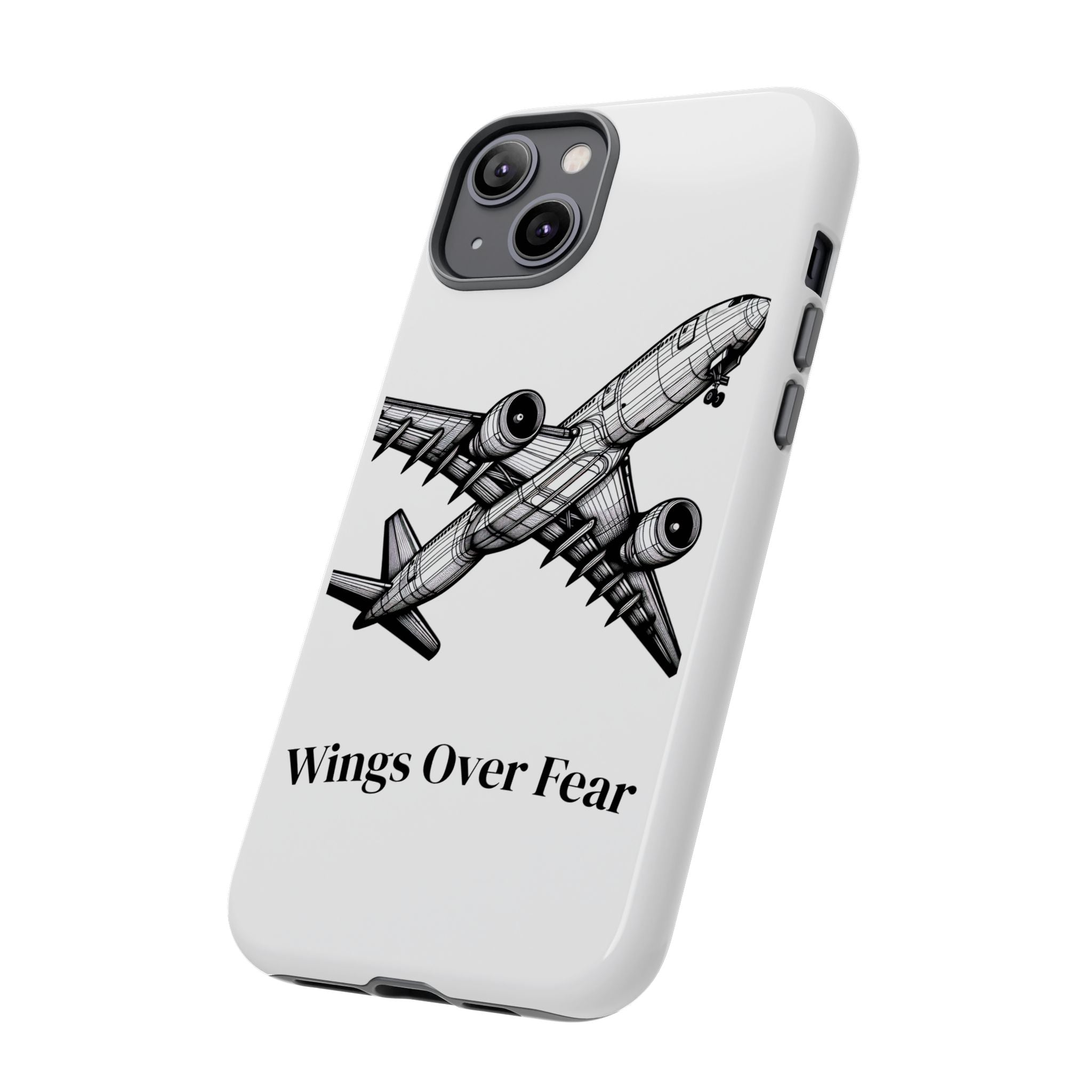 Aviation Phone Case, Inspirational Pilot Gift, Travel Enthusiast Accessory, Unique Airplane Case, Wings Over Fear Design