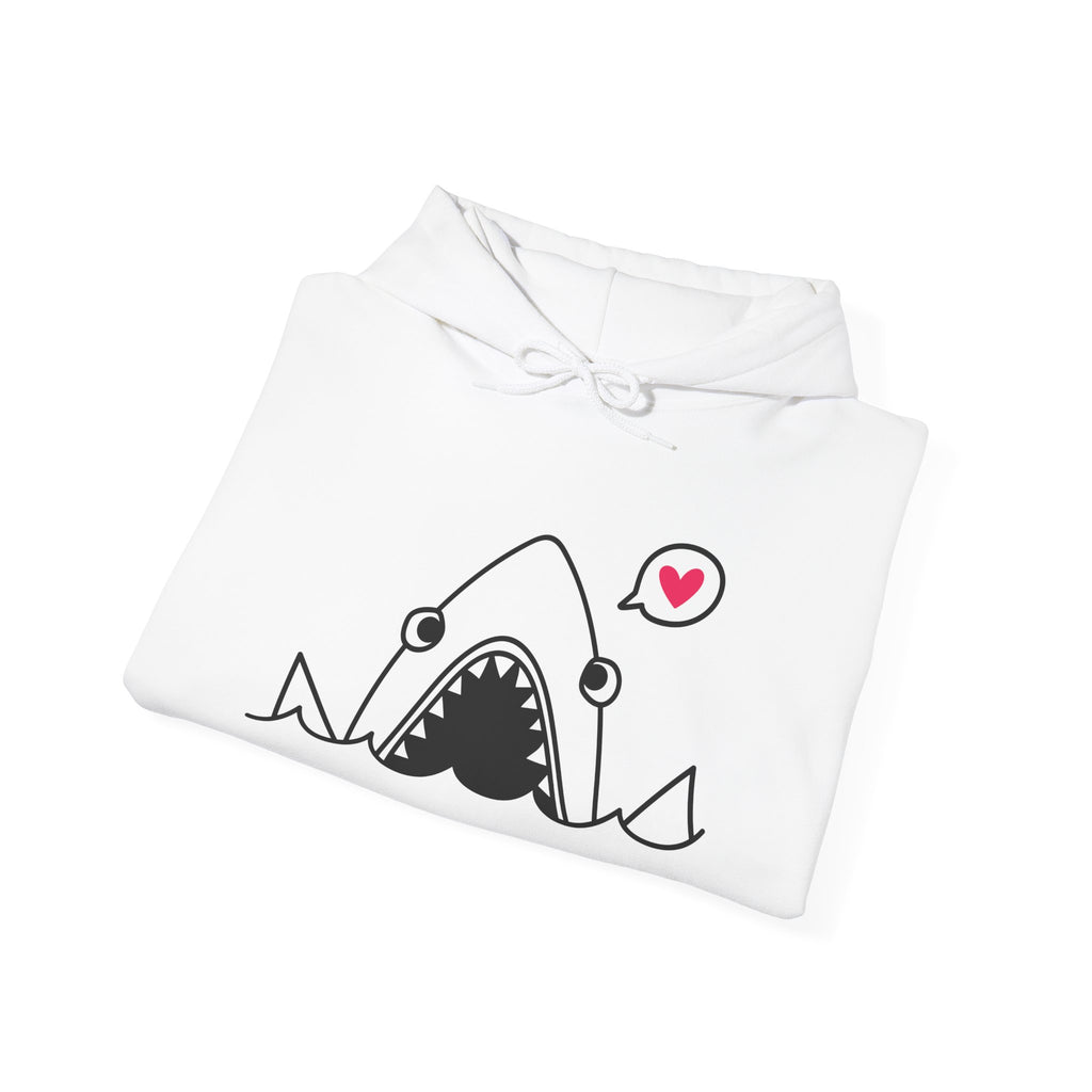 Shark Love Hoodie - Cute Unisex Sweatshirt, Gifts for Ocean Lovers, Funny Shark Apparel, Beach Day Outfit, Valentine's Day Gift