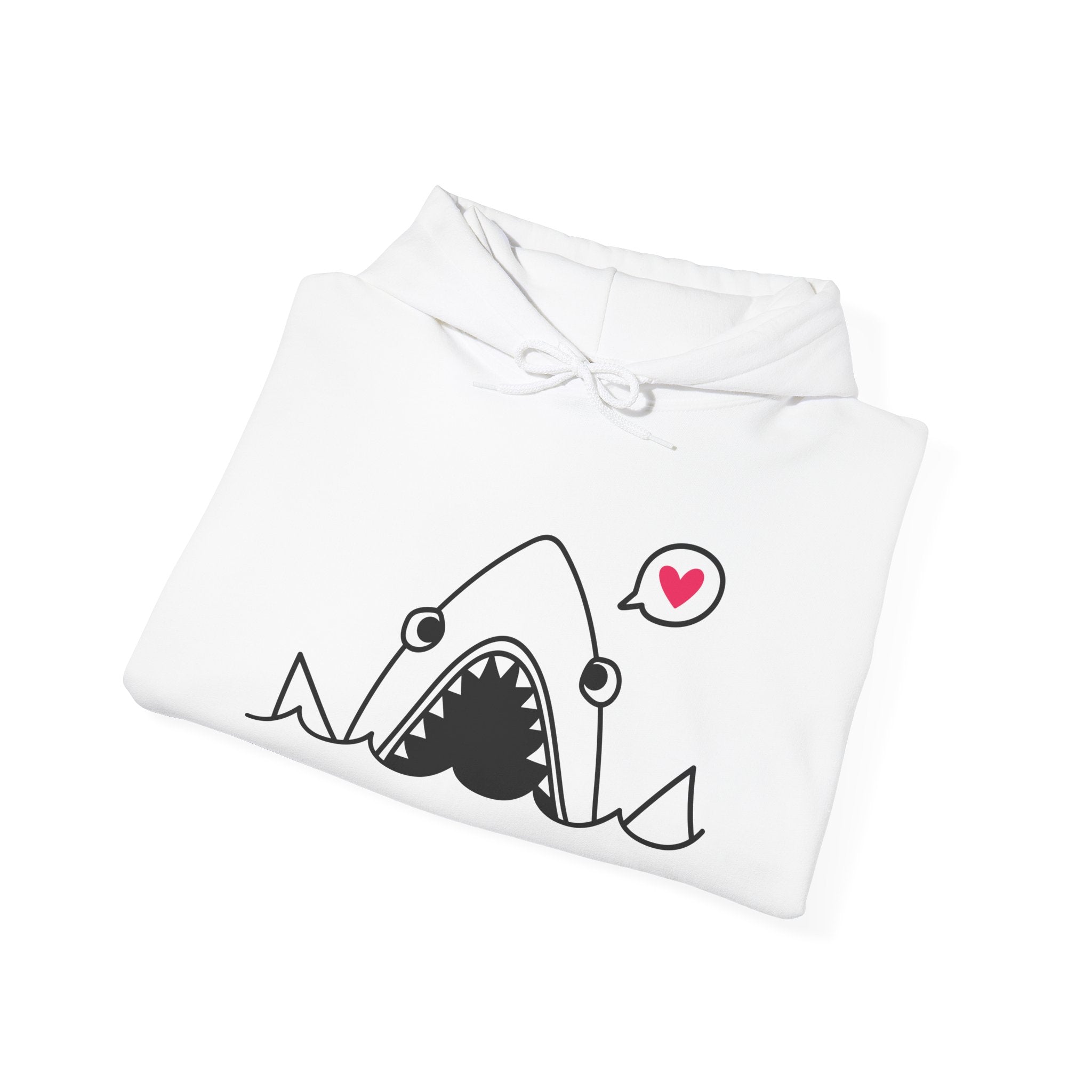Shark Love Hoodie - Cute Unisex Sweatshirt, Gifts for Ocean Lovers, Funny Shark Apparel, Beach Day Outfit, Valentine's Day Gift