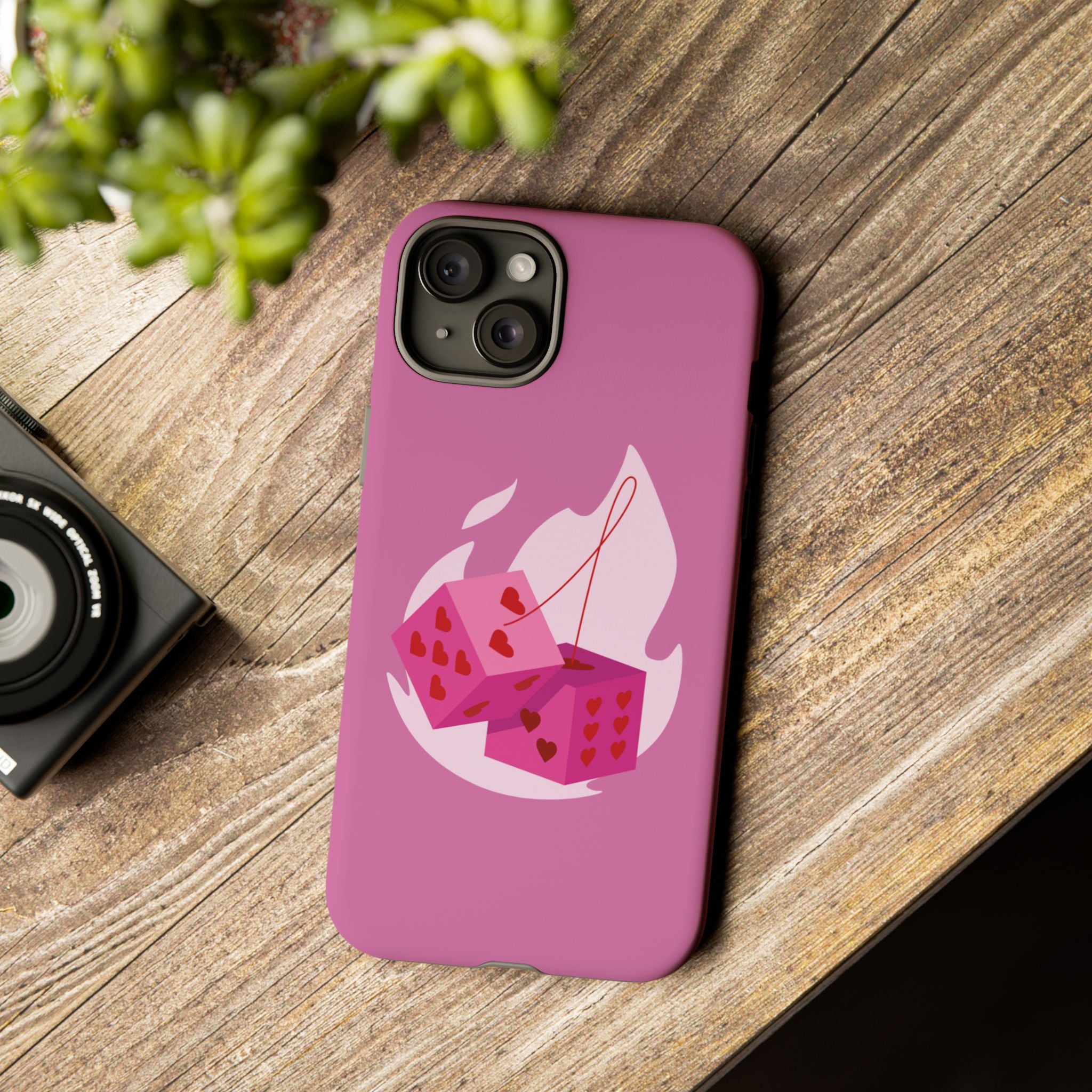 Phone Case, Tough Phone Cover, Heart Design, Cute Cell Accessories, Valentine's Day Gift, Trendy Pink Case