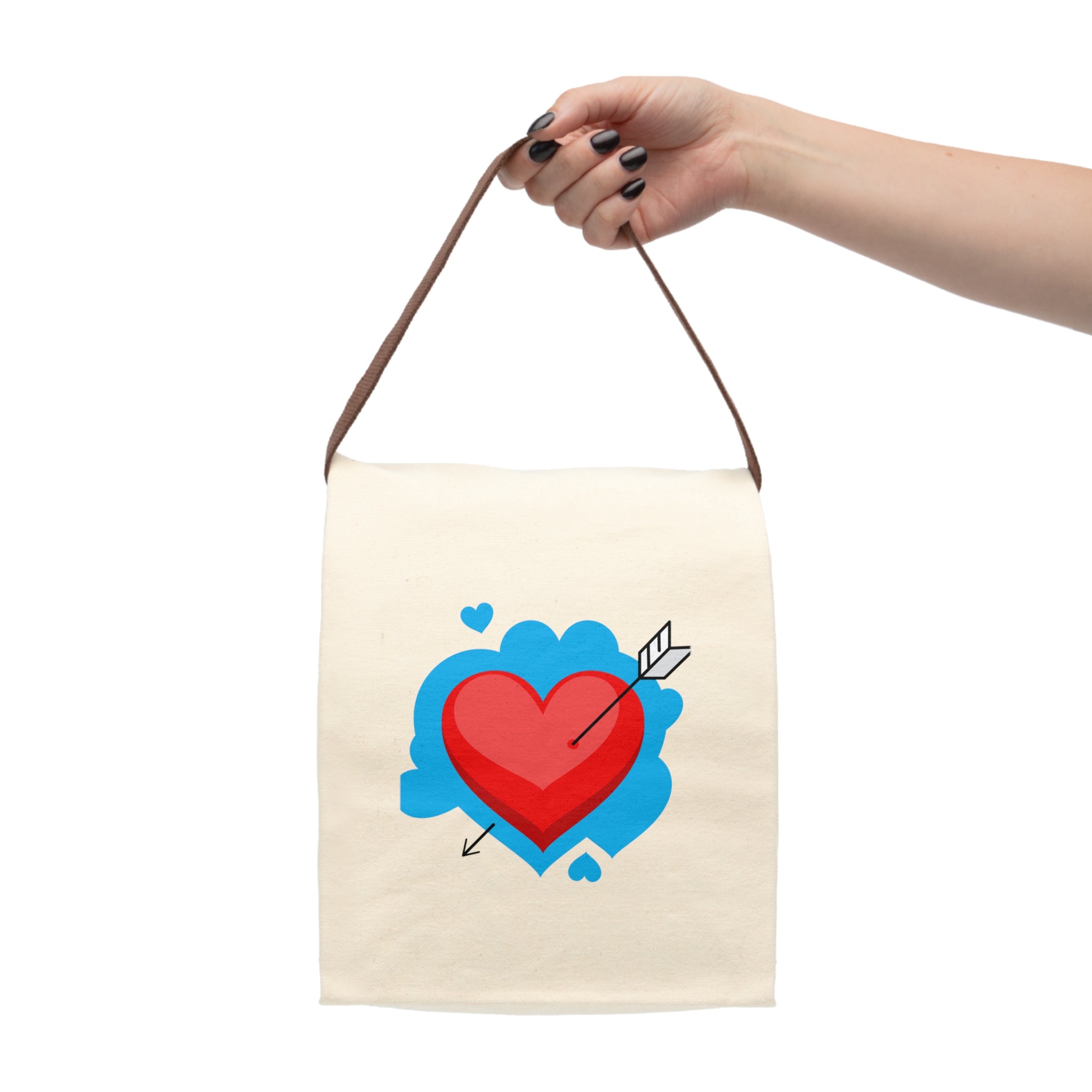 Heartfelt Canvas Lunch Bag - Eco-Friendly Tote, Gift for Her, School Lunch, Valentine's Day, Picnic Essential
