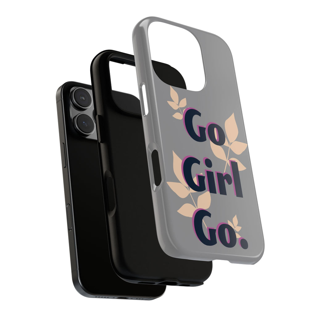Stylish Phone Case - Go Girl Go, Motivational Tough Case, Gift for Her, Kindness Reminder, Floral Mobile Cover, Inspirational Phone [...]