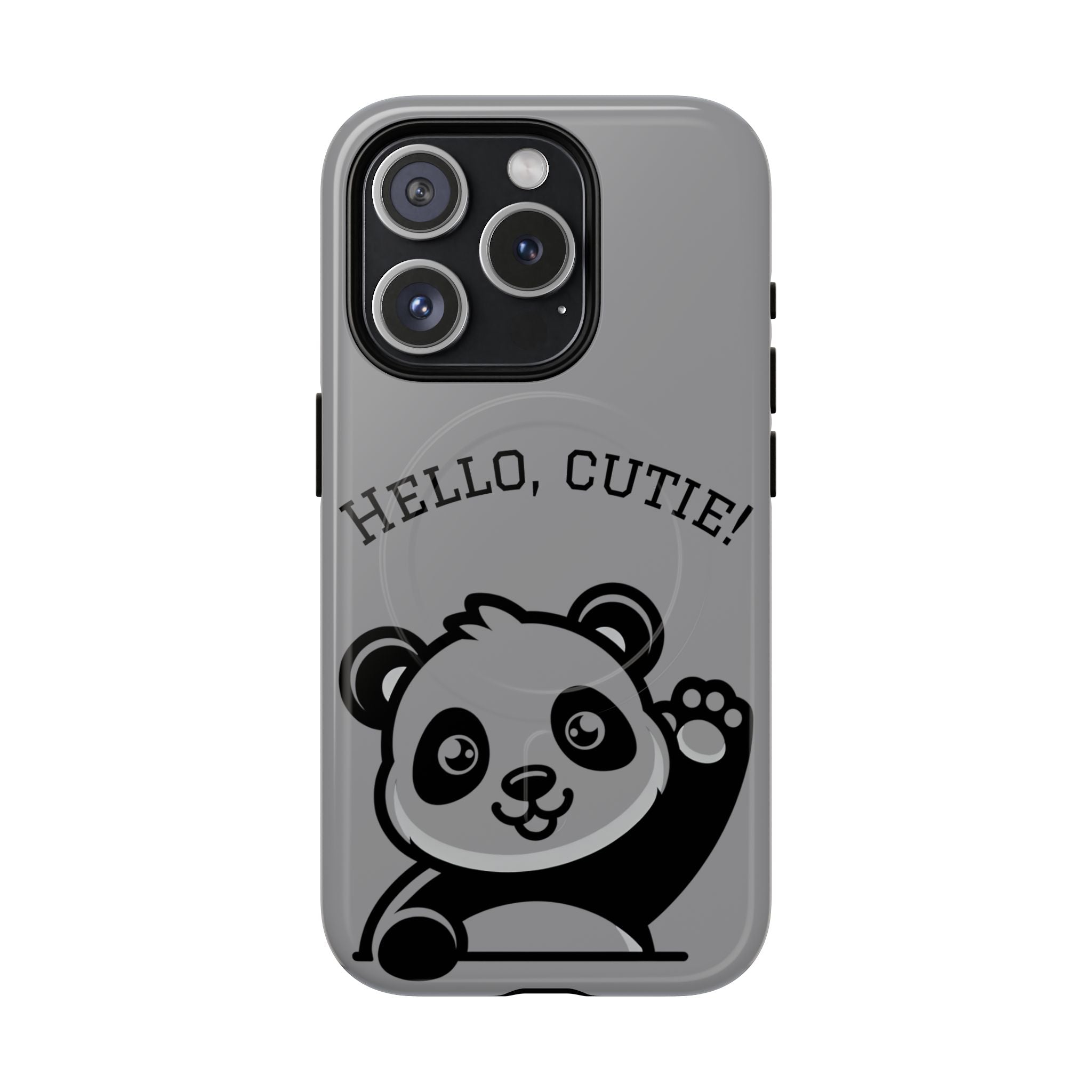 Cute Panda Phone Case, Tough Magnetic Cases for iPhone, Hello Cutie Design, Fun Gift for Kids, Unique Tech Accessories